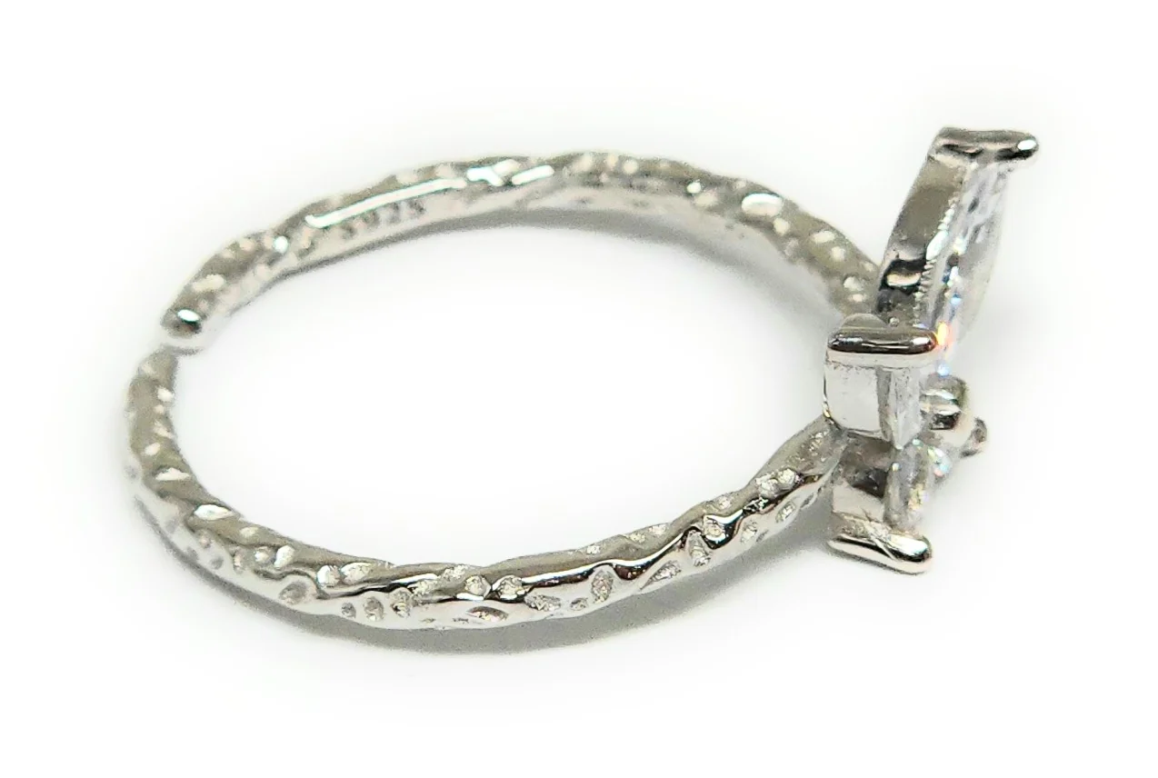 .925 Silver Butterfly CZ Adjustable Ring - Image 3
