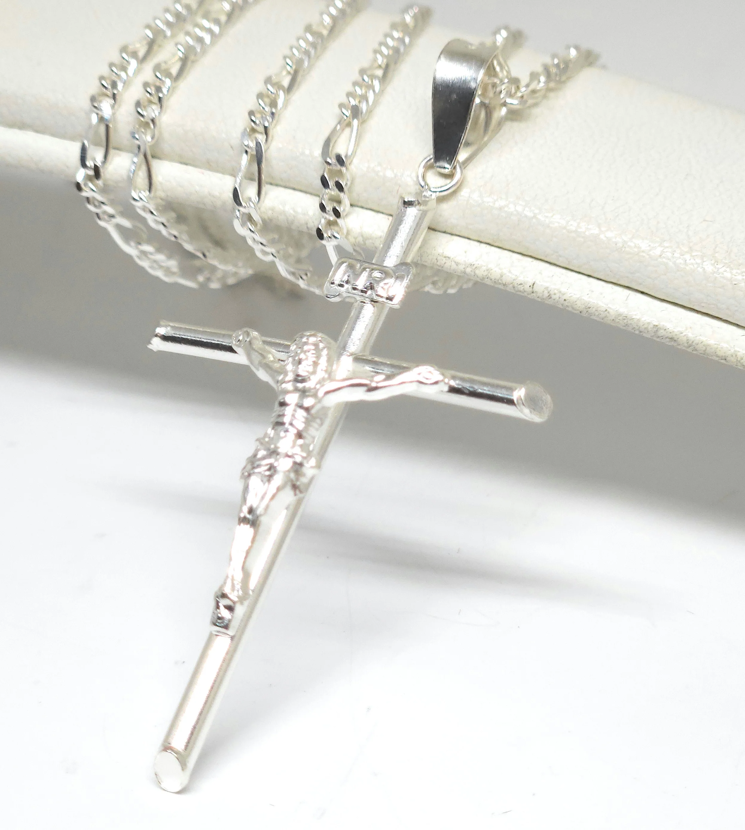 .925 Silver Classic Jesus Cross Crucifix Pendant Necklace (MADE IN MX) - Image 3