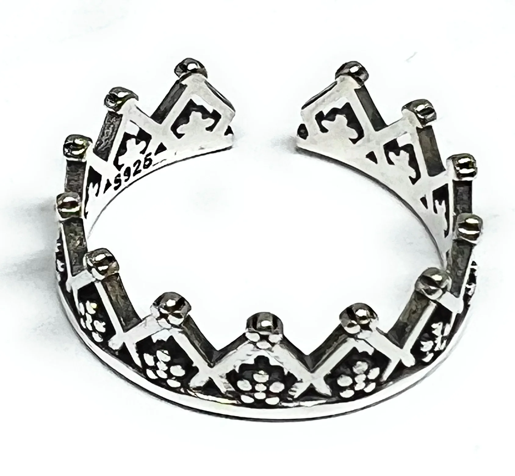 .925 Silver Crown Adjustable Ring (FCS 15)