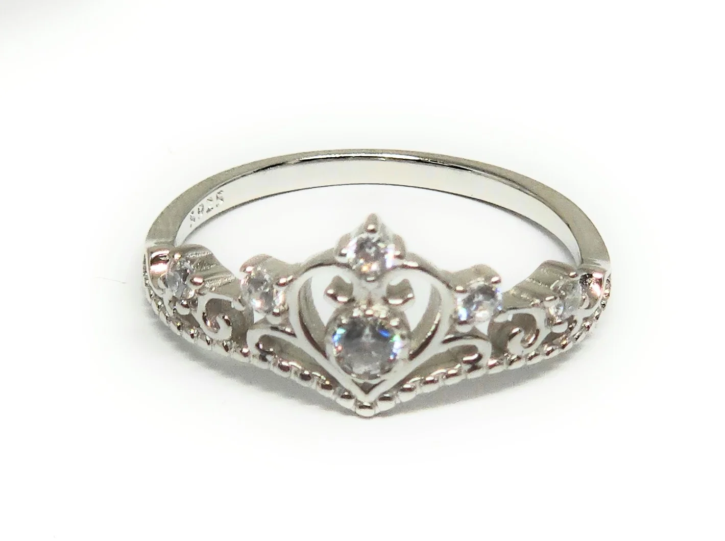 .925 Silver Crown CZ Ring