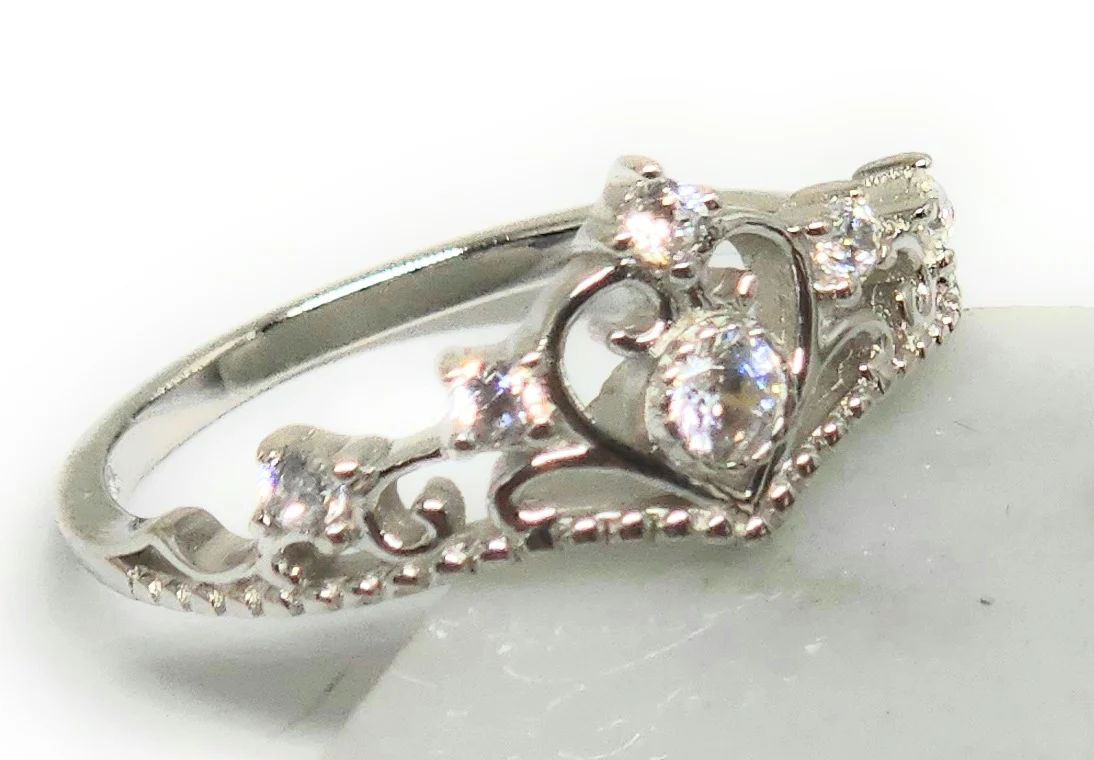 .925 Silver Crown CZ Ring - Image 2