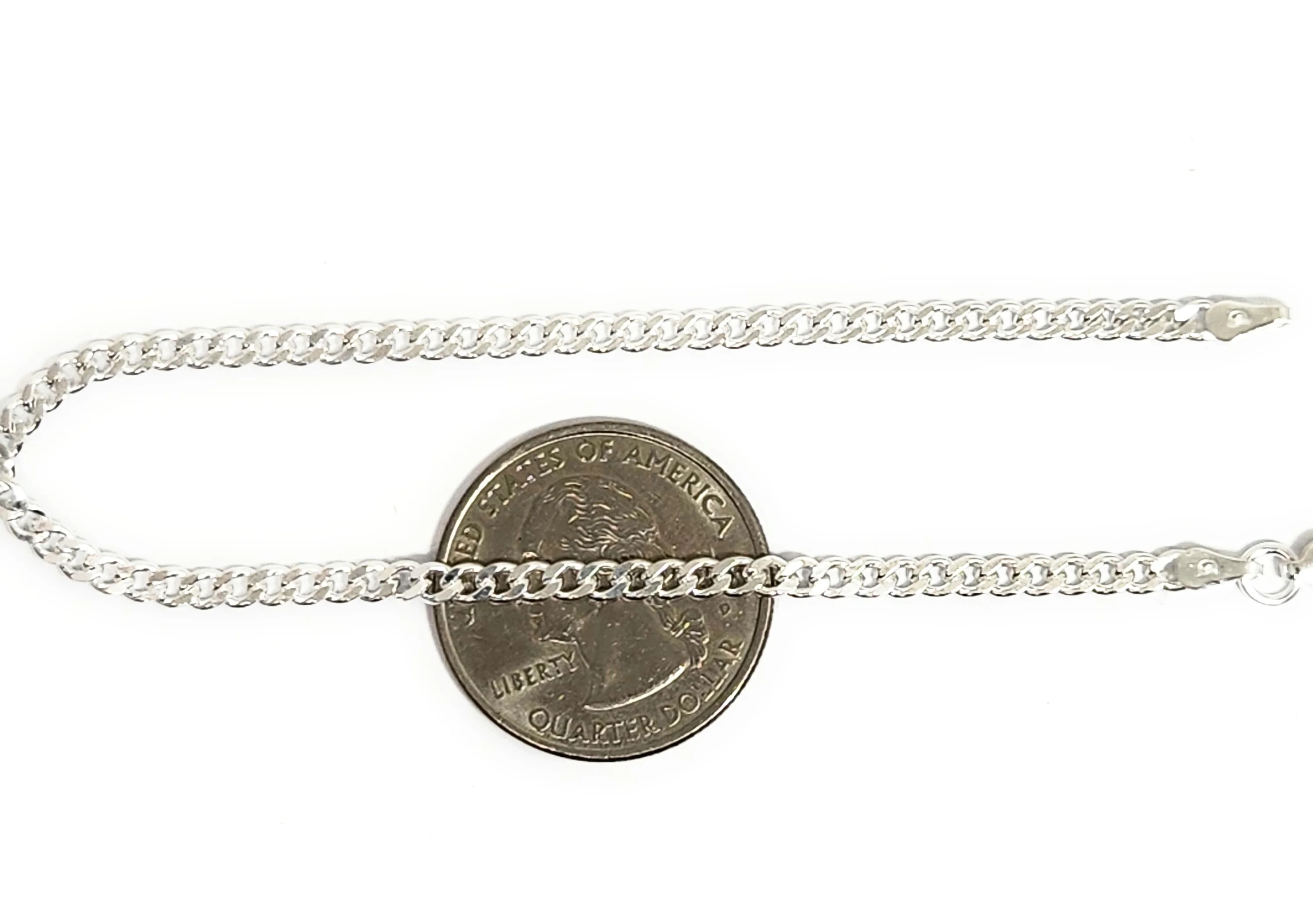 .925 Silver Cuban Link 7-9 inch 3mm width Braccelet - Image 2