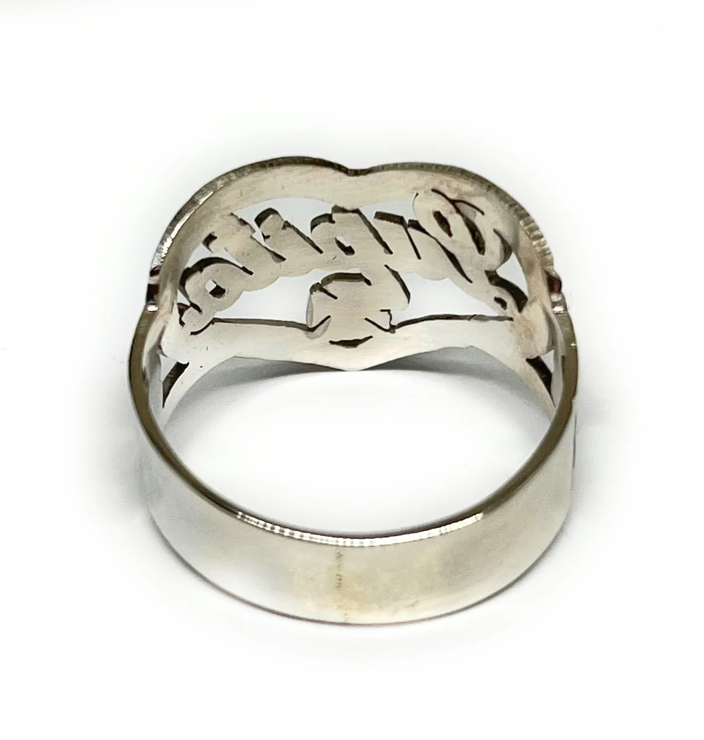 .925 Silver CUSTOMIZED Heart Name Ring - Image 3