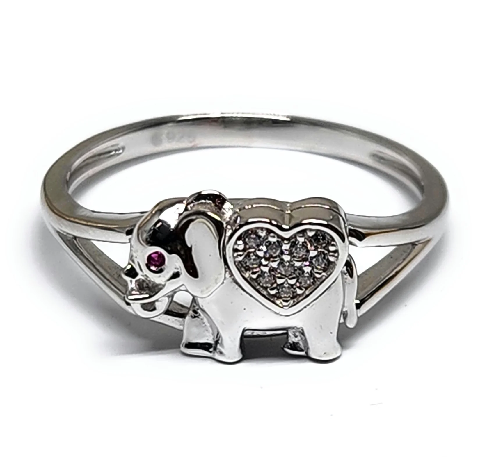 .925 Silver ELEPHANT CZ Ring