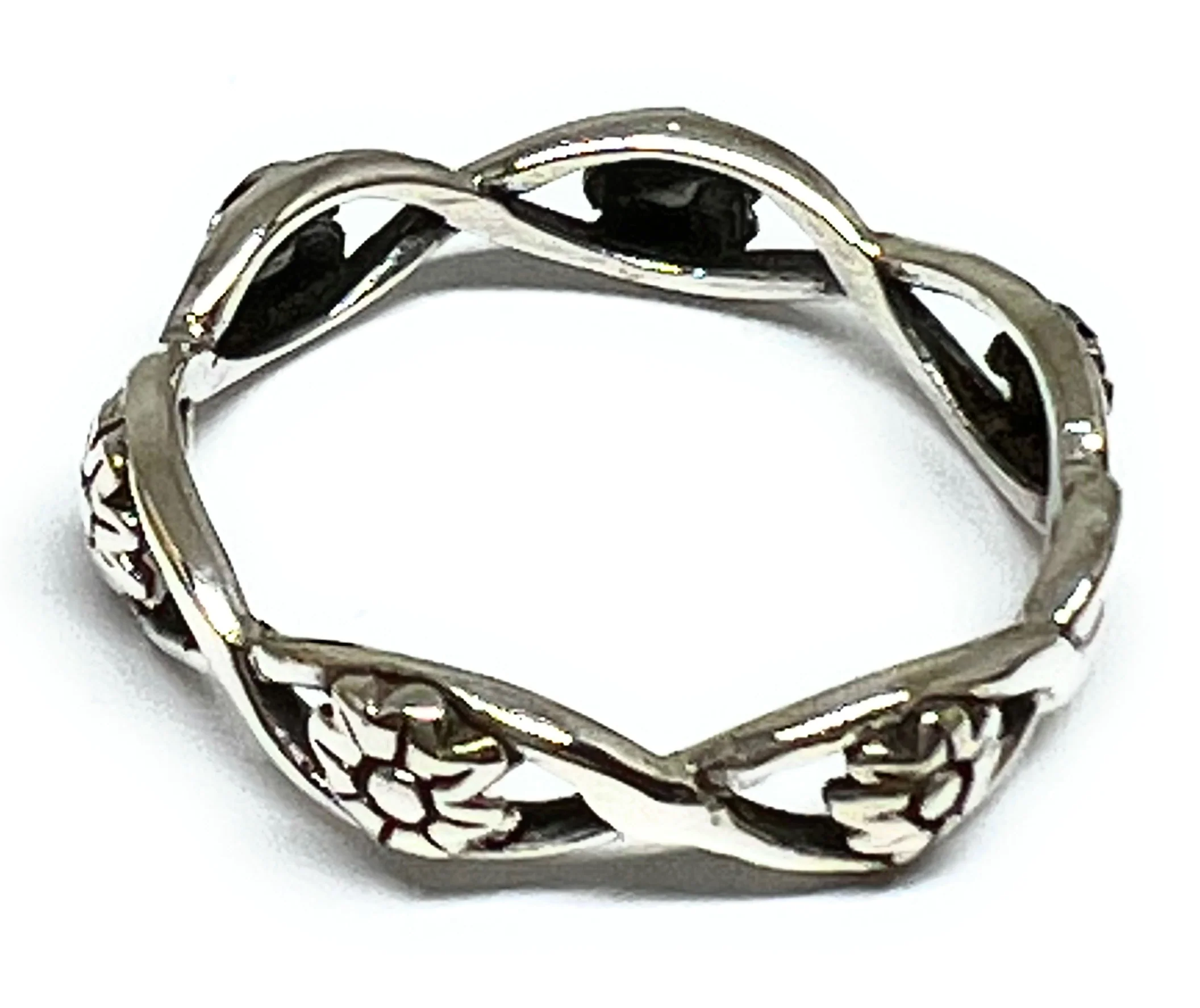 .925 Silver Flower Band Ring - Image 3
