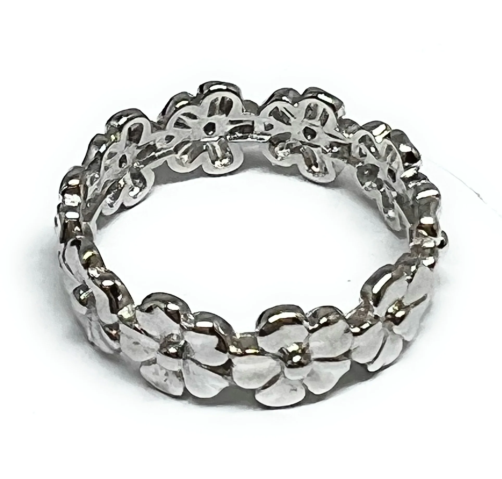 .925 Silver Flower Band Ring (FCS 11) - Image 2