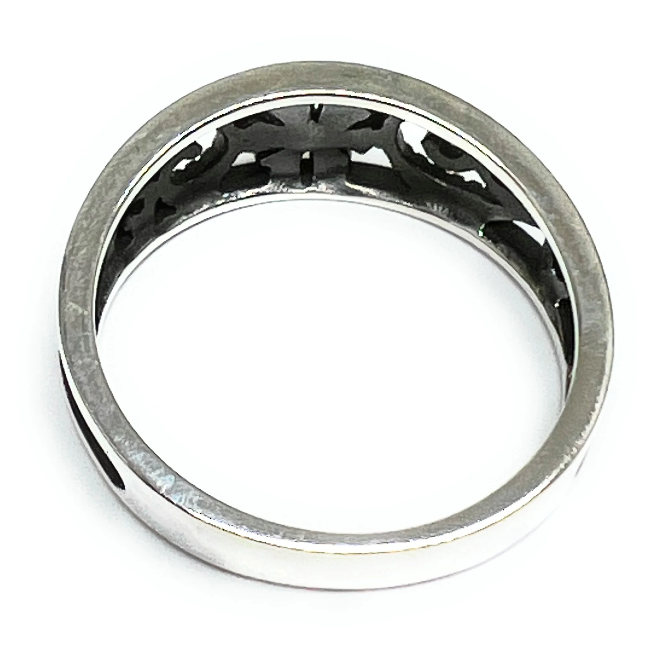 .925 Silver Flower Filigran Band Ring - Image 3
