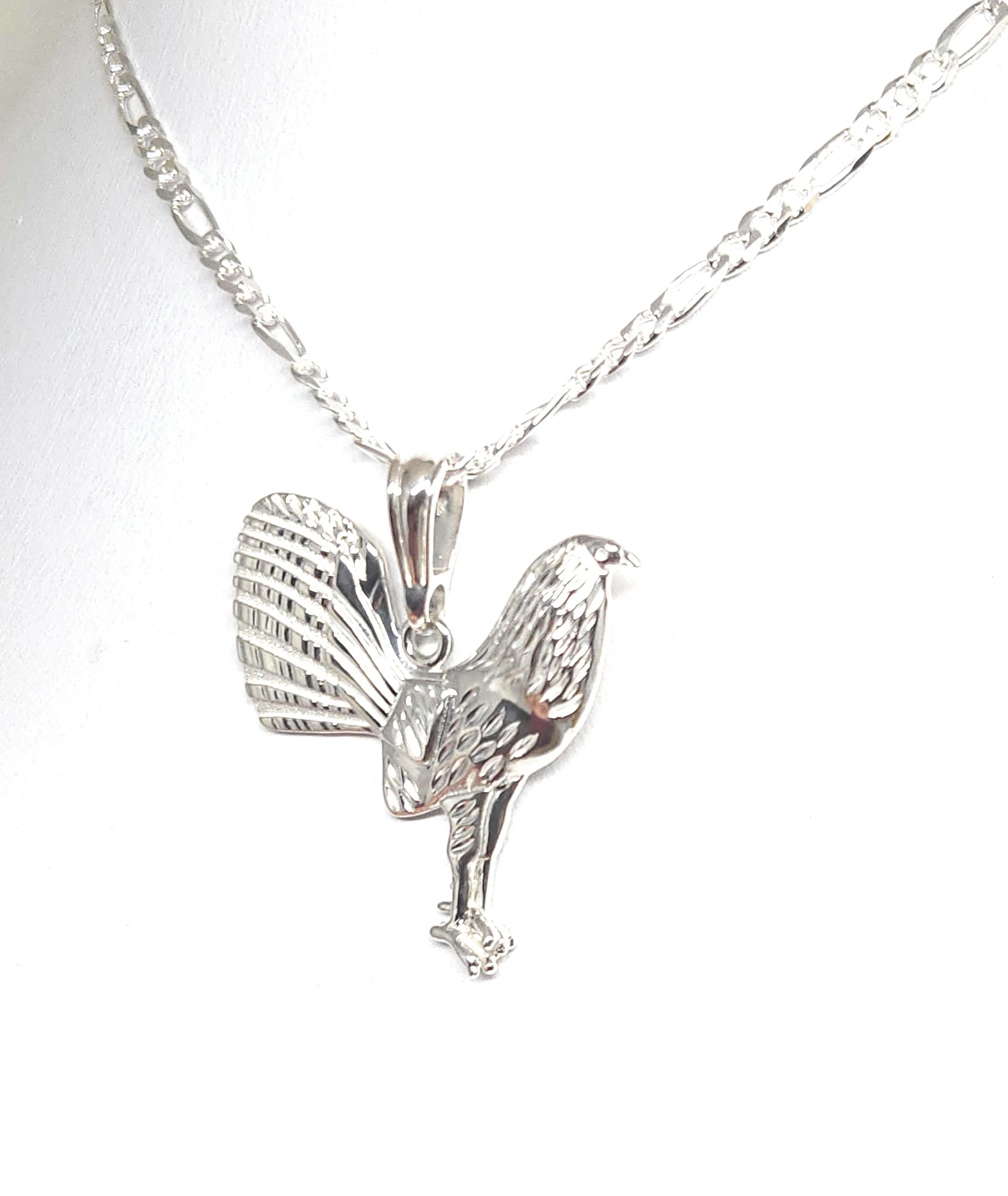 .925 Silver GALLO MEDALLA ROOSTER CHICKEN PENDANT NECKLACE - Image 4