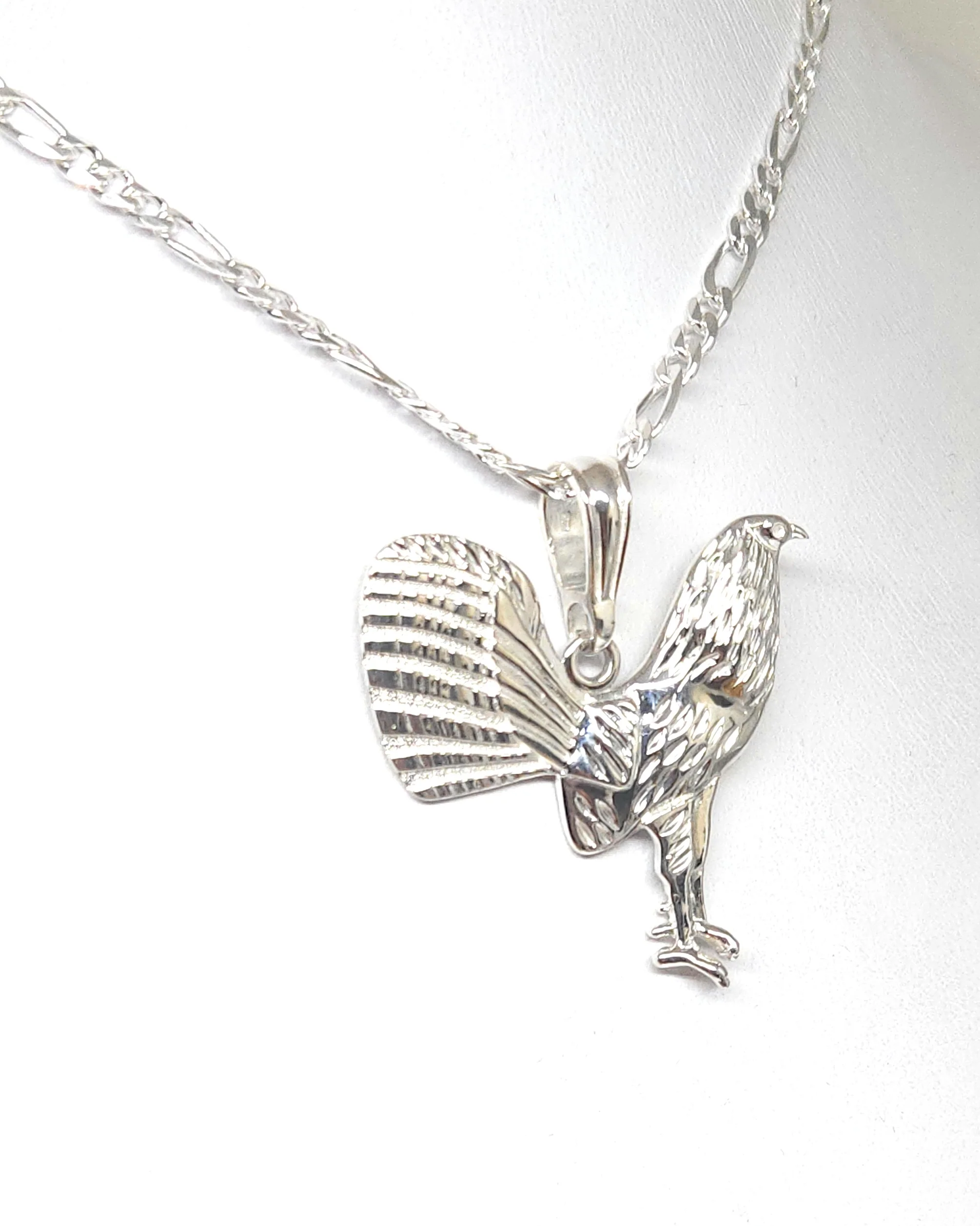.925 Silver GALLO MEDALLA ROOSTER CHICKEN PENDANT NECKLACE - Image 5