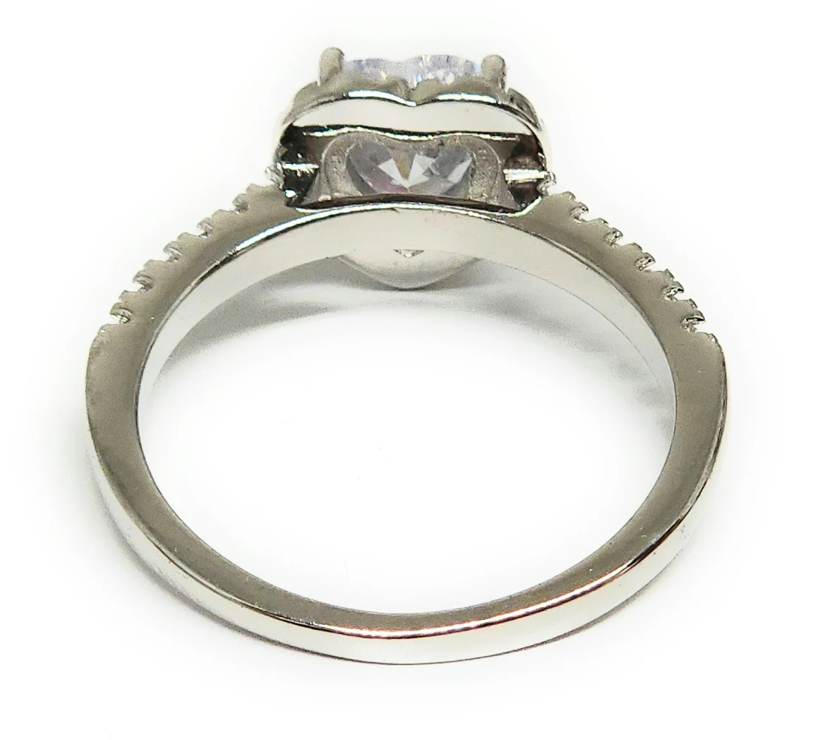 .925 Silver Heart CZ Ring - Image 4