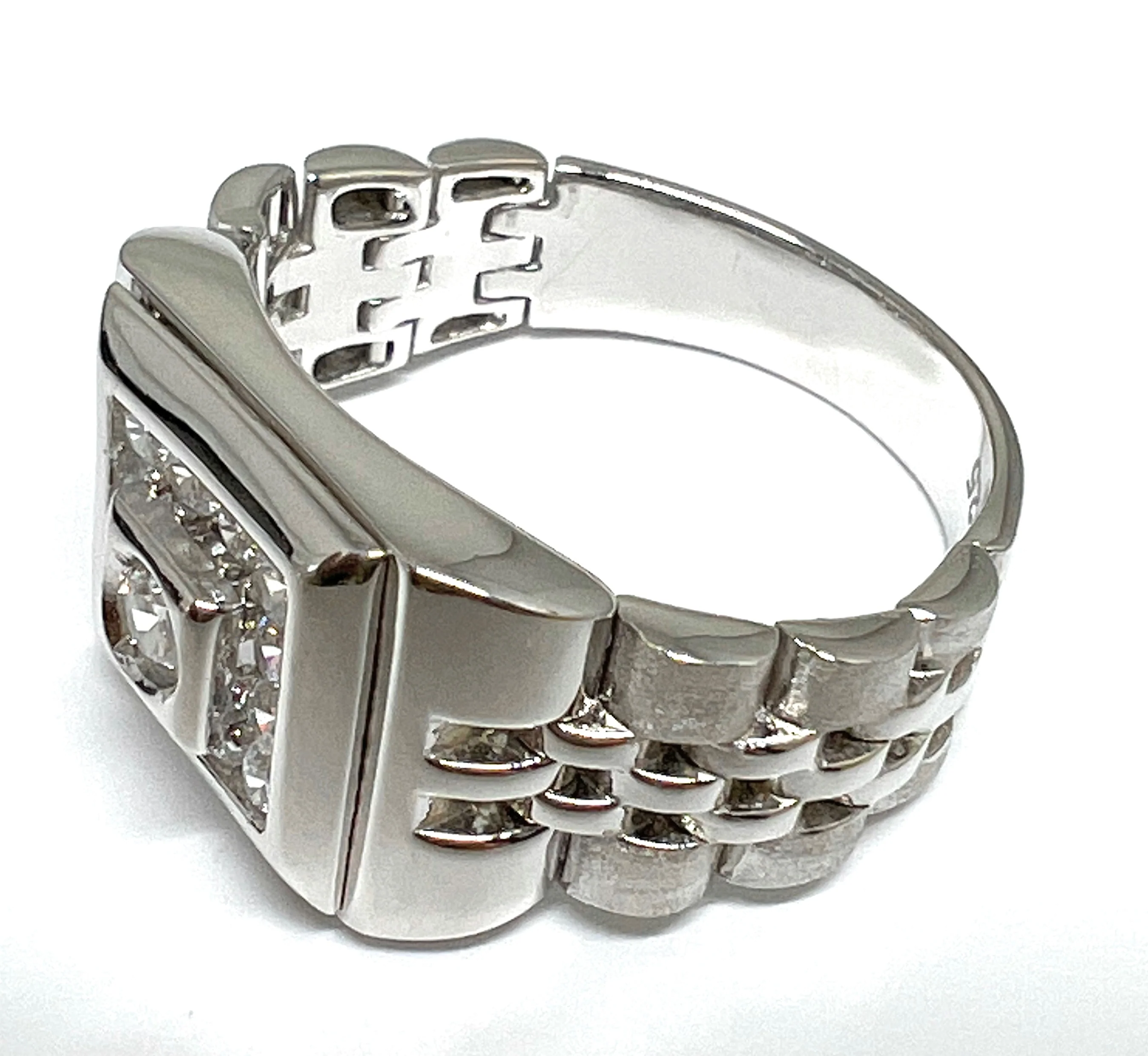 .925 Silver Men's Square CZ Ring - Image 2