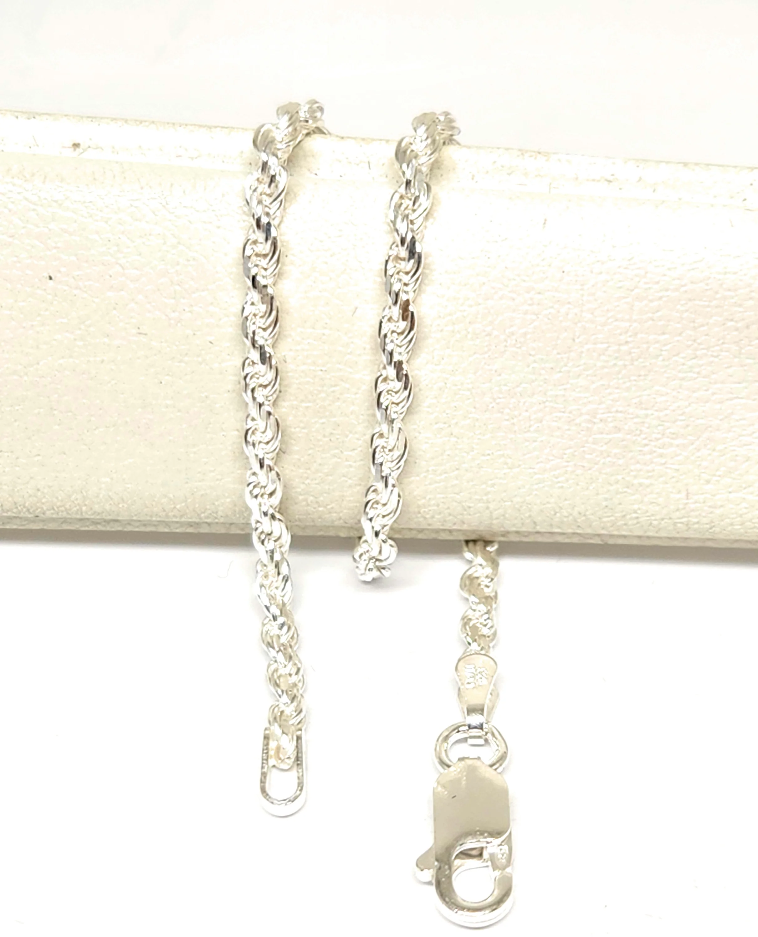 .925 Silver ROPE 7-9 inch 2mm Width Braccelet - Image 3