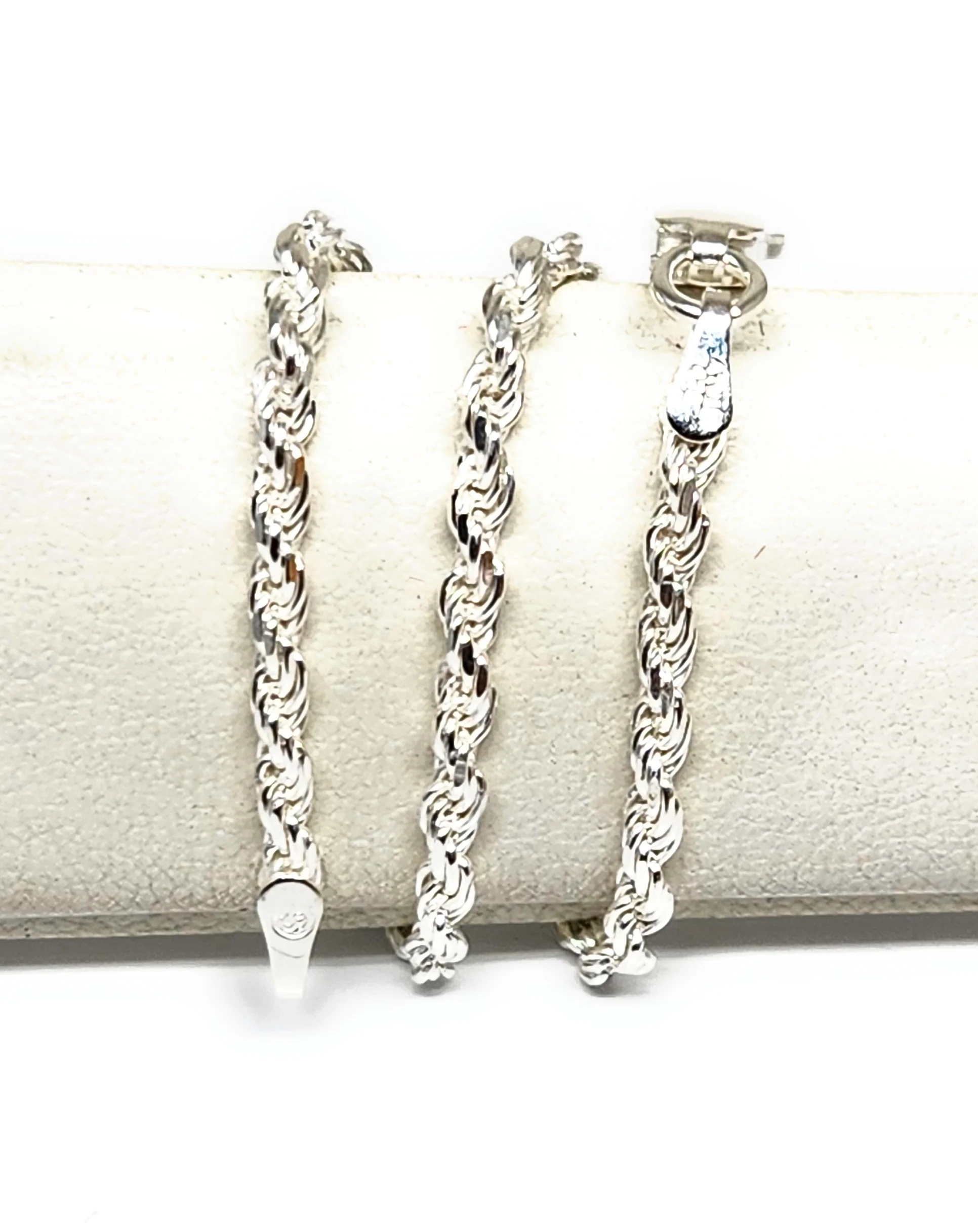 .925 Silver ROPE 7-9 inch 2mm Width Braccelet - Image 4