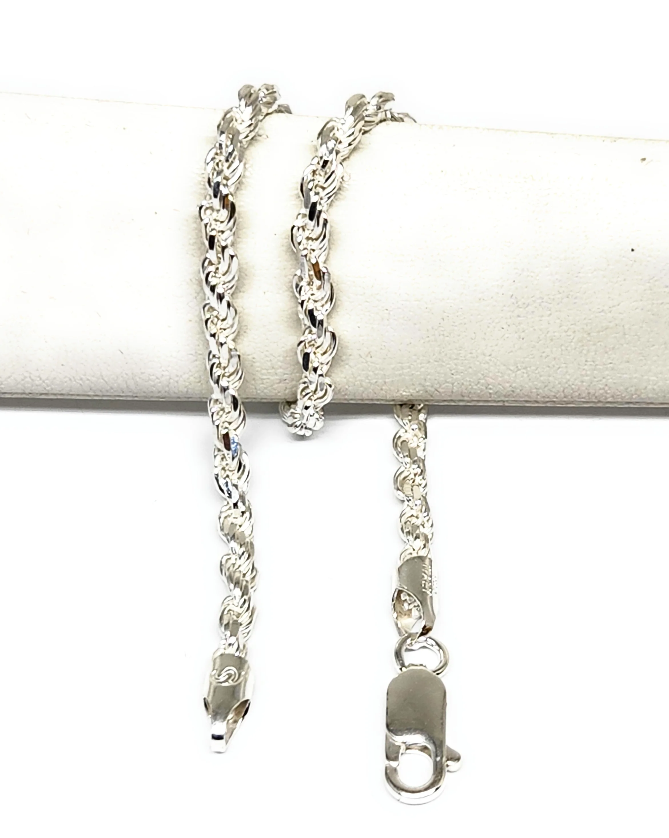 .925 Silver ROPE 7-9 inch 3.3mm Width Braccelet - Image 3