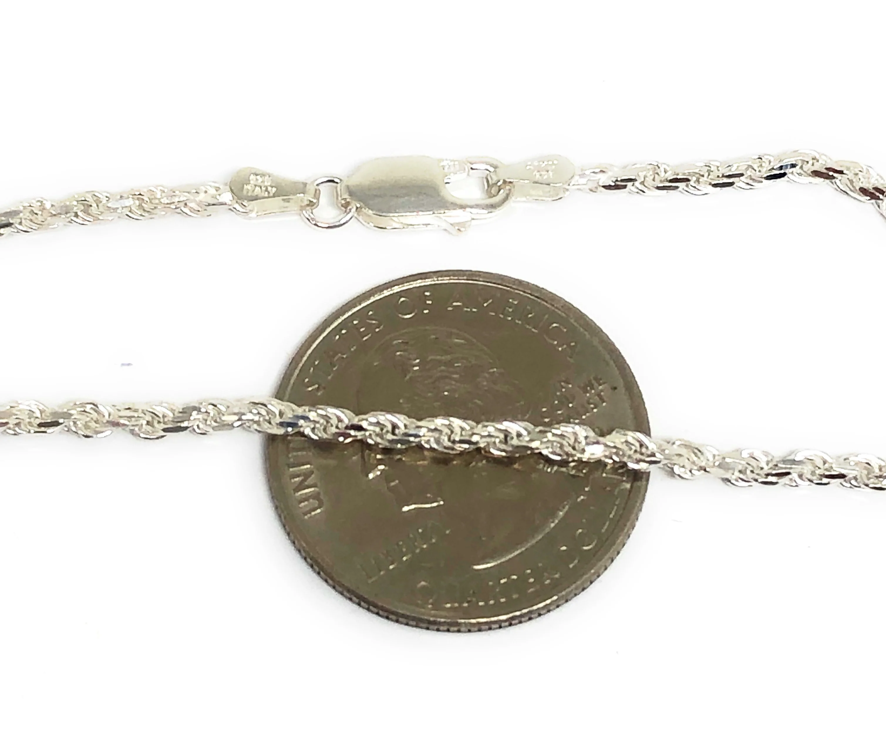 .925 Silver Rope Chain 20,24 inch 2.2mm Width - Image 4