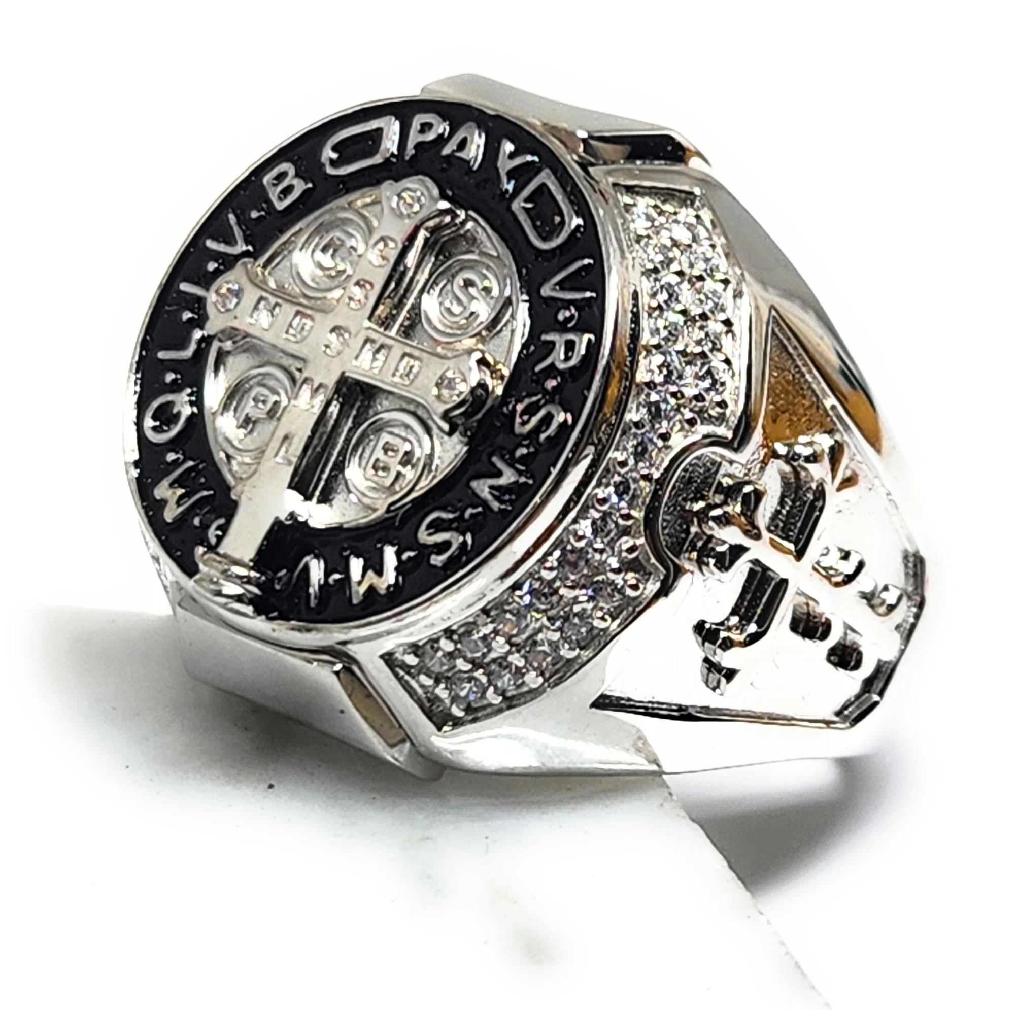 .925 Silver Saan Bennito Saaint Benedict CZ Ring