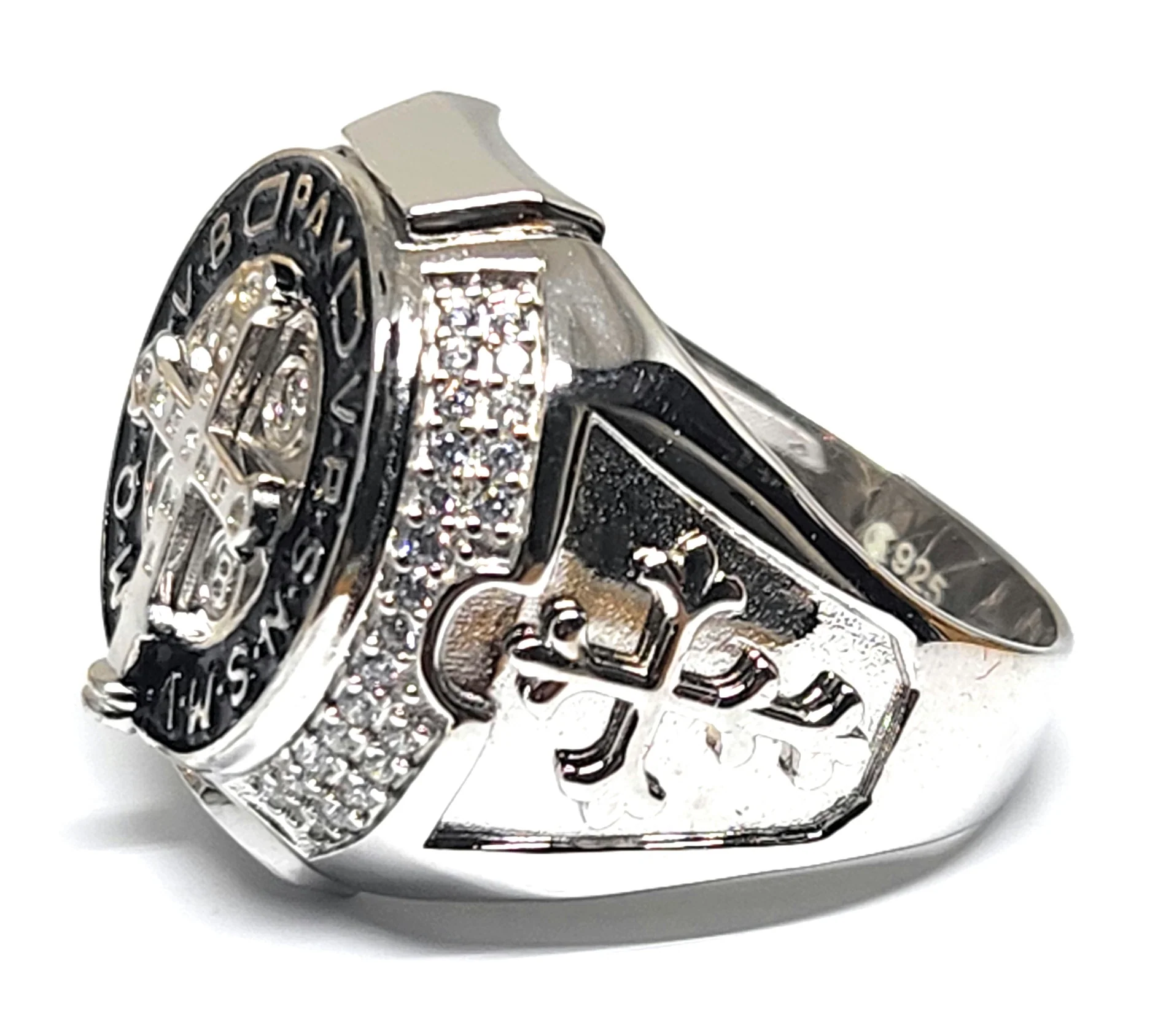 .925 Silver Saan Bennito Saaint Benedict CZ Ring - Image 3