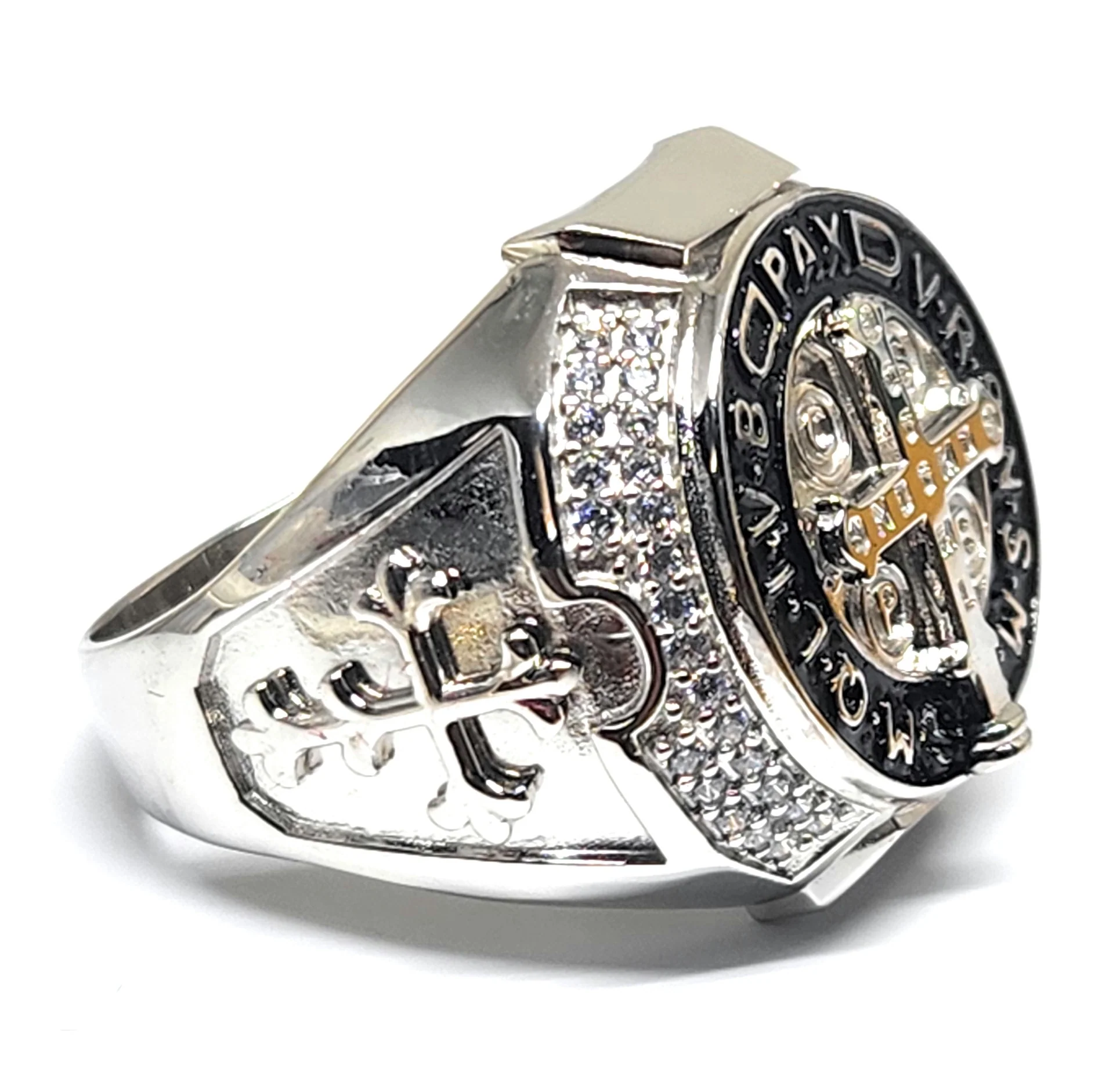 .925 Silver Saan Bennito Saaint Benedict CZ Ring - Image 4