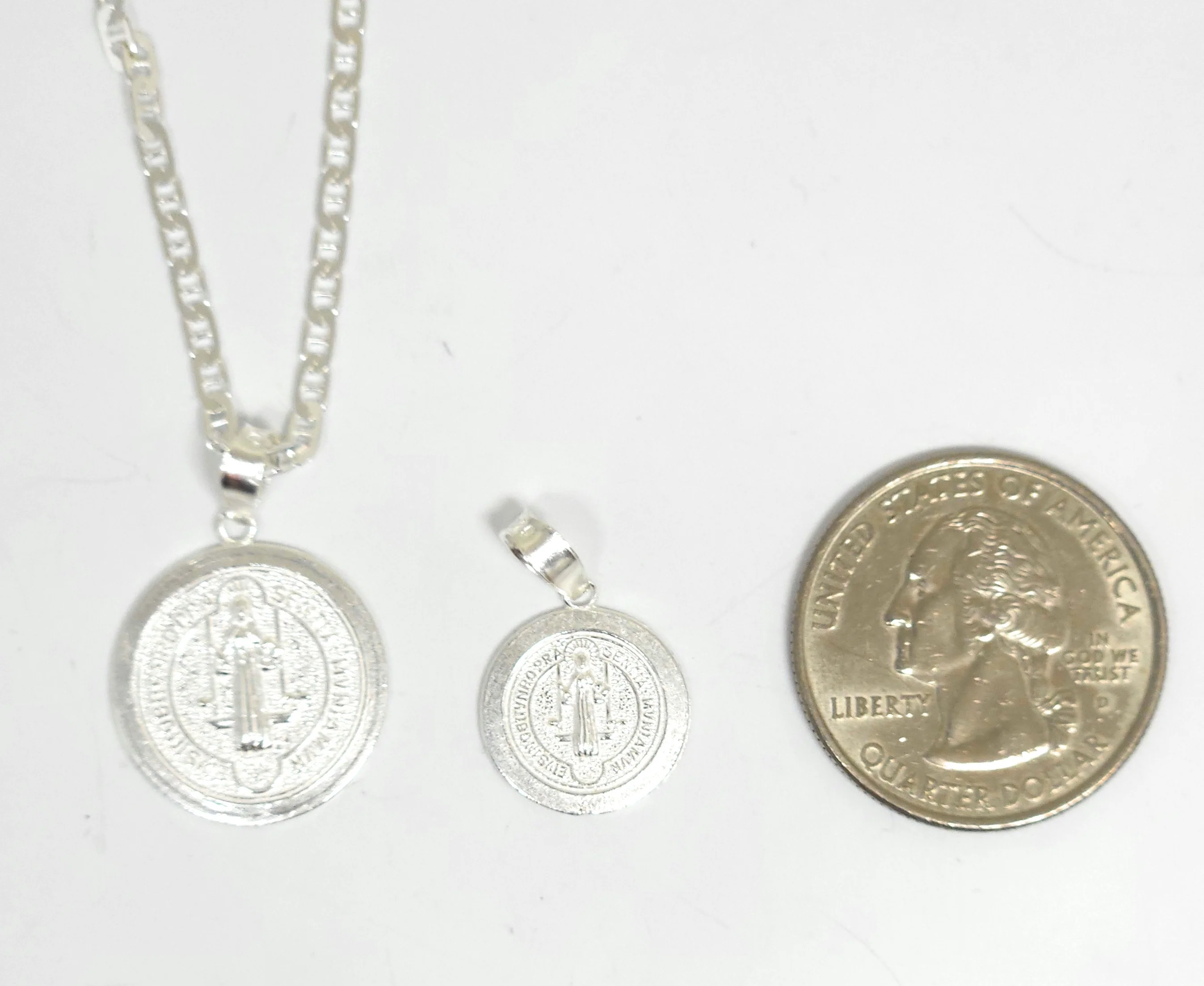.925 Silver Saan Bennito Saaint Benedict Pendant Necklace (MADE IN MX) (SM,XS) - Image 2