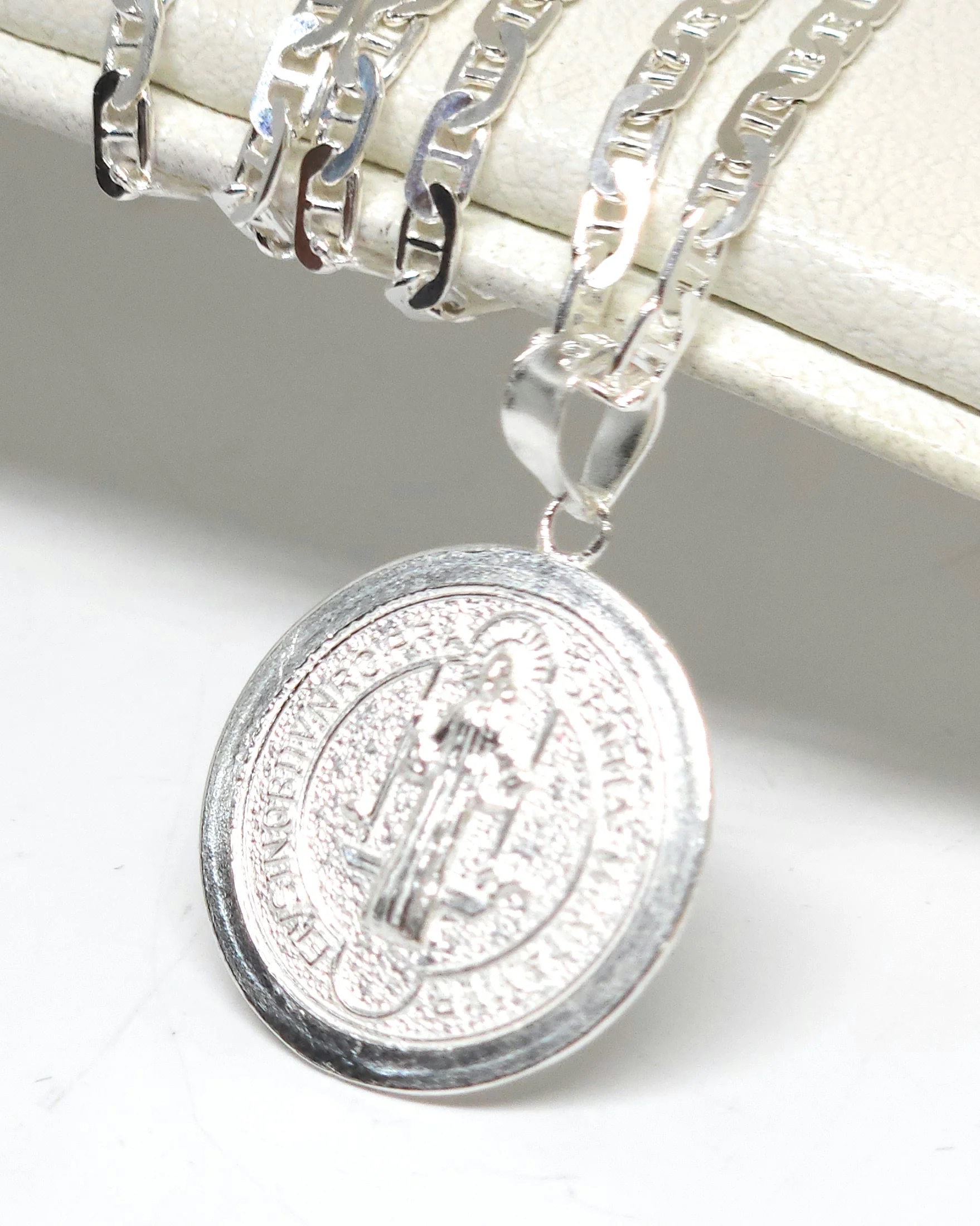 .925 Silver Saan Bennito Saaint Benedict Pendant Necklace (MADE IN MX) (SM,XS) - Image 3