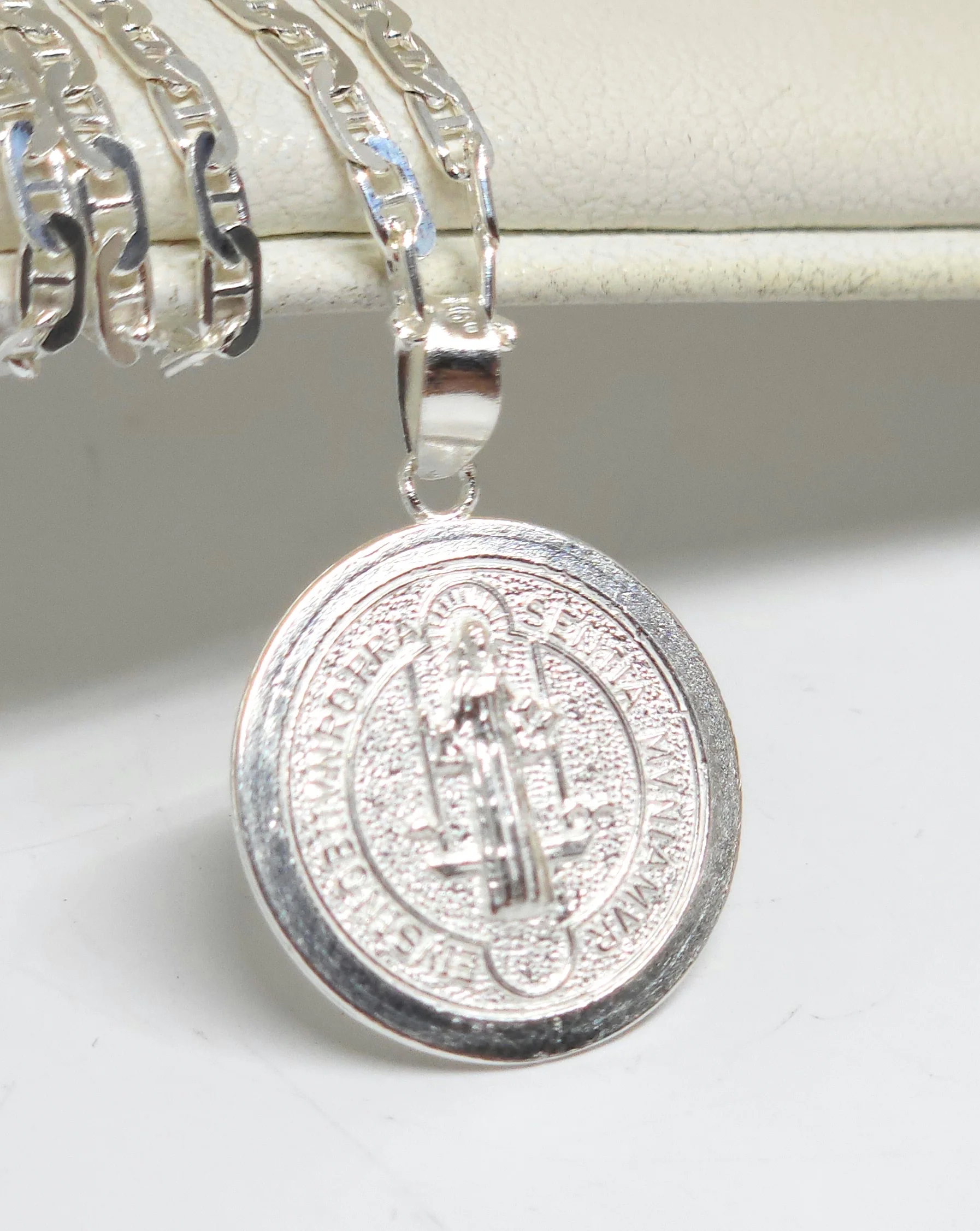 .925 Silver Saan Bennito Saaint Benedict Pendant Necklace (MADE IN MX) (SM,XS) - Image 4