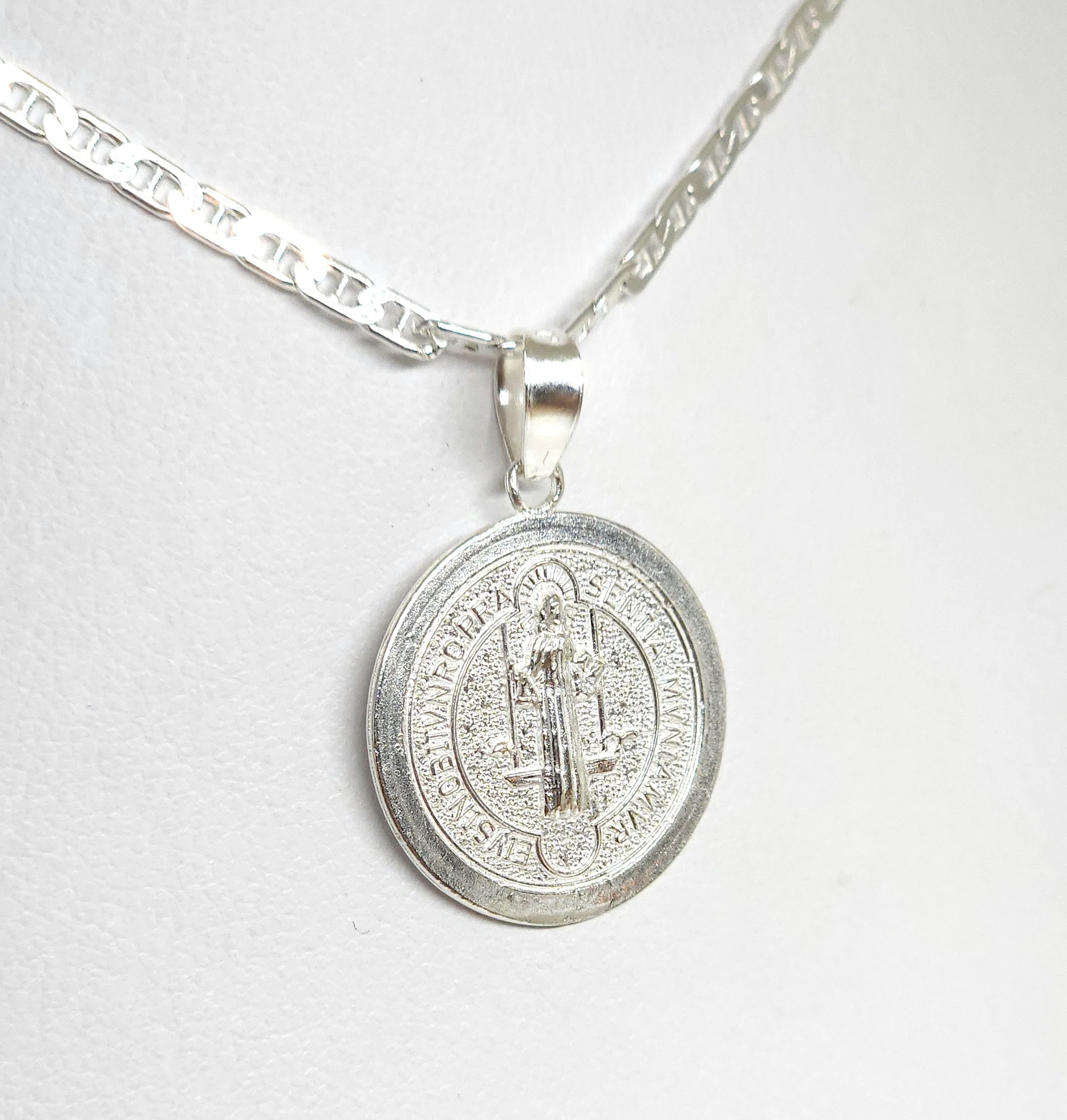 .925 Silver Saan Bennito Saaint Benedict Pendant Necklace (MADE IN MX) (SM,XS) - Image 5