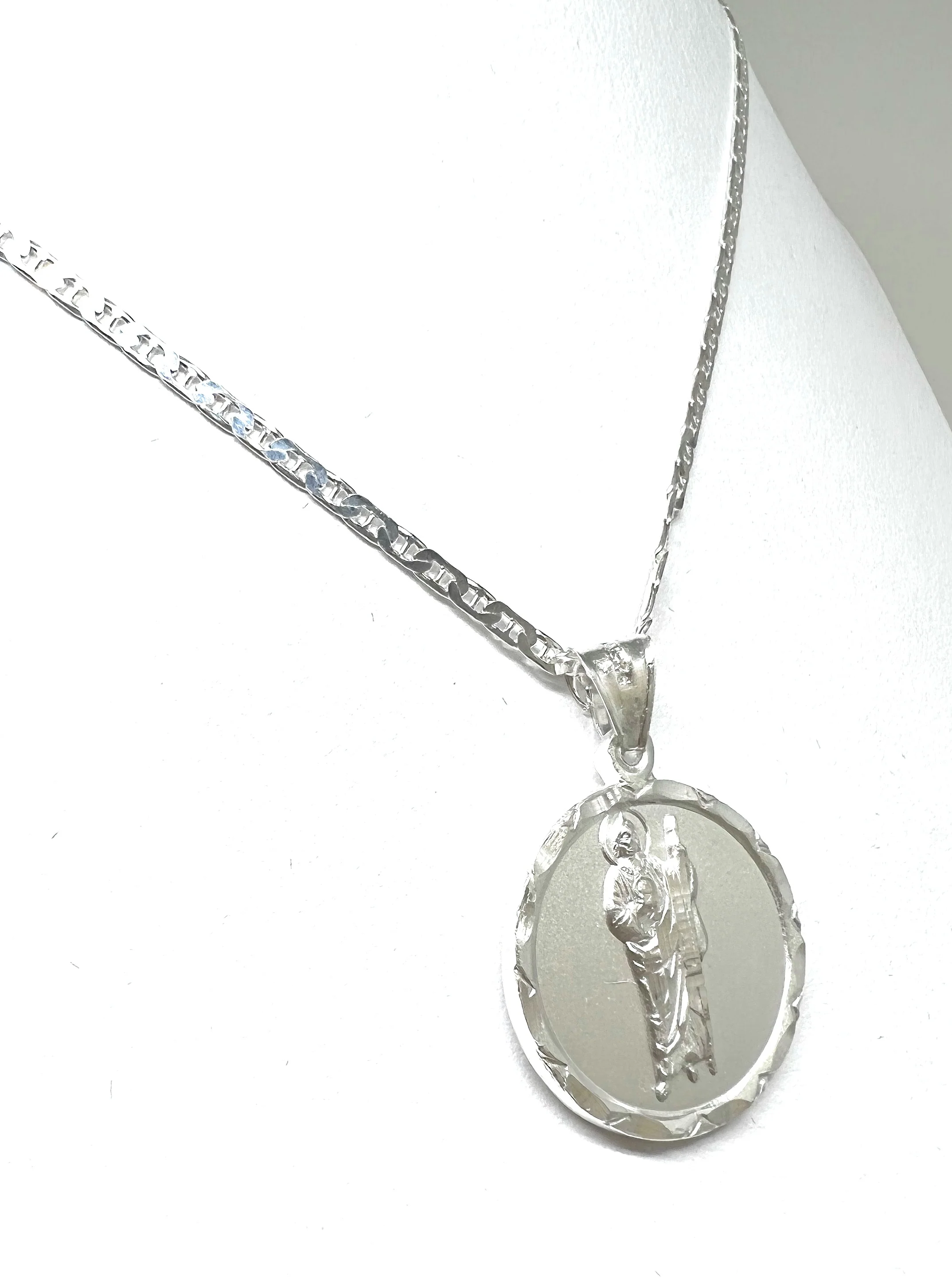 .925 Silver Saan Judas Pendant Necklace with Chain Options - Image 5