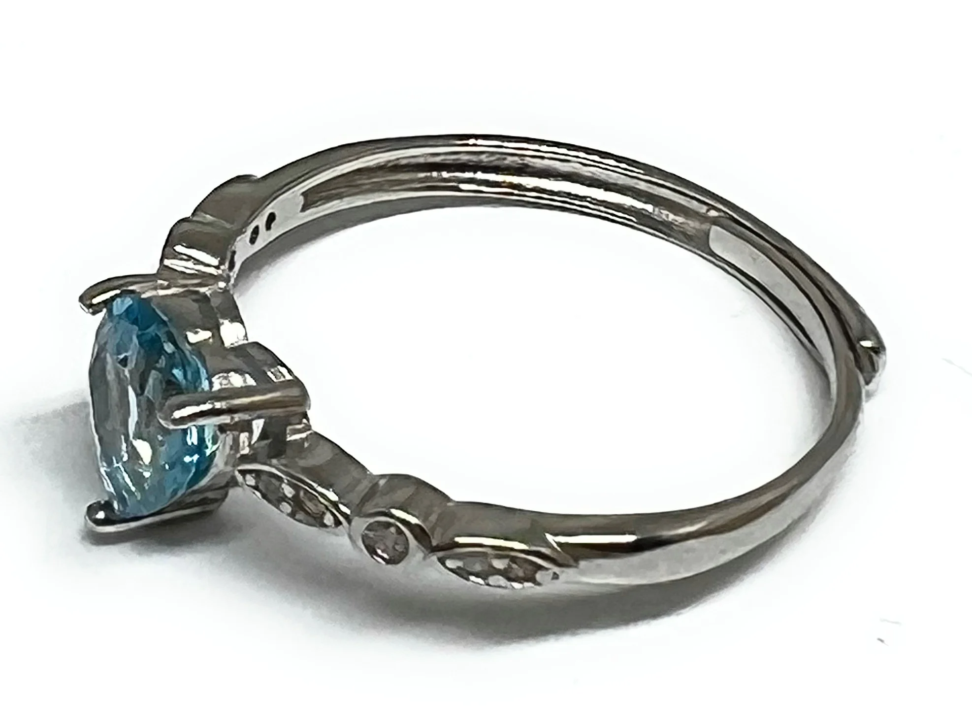 .925 Silver Topaz CZ Adjustable Ring (FCS 28) - Image 2