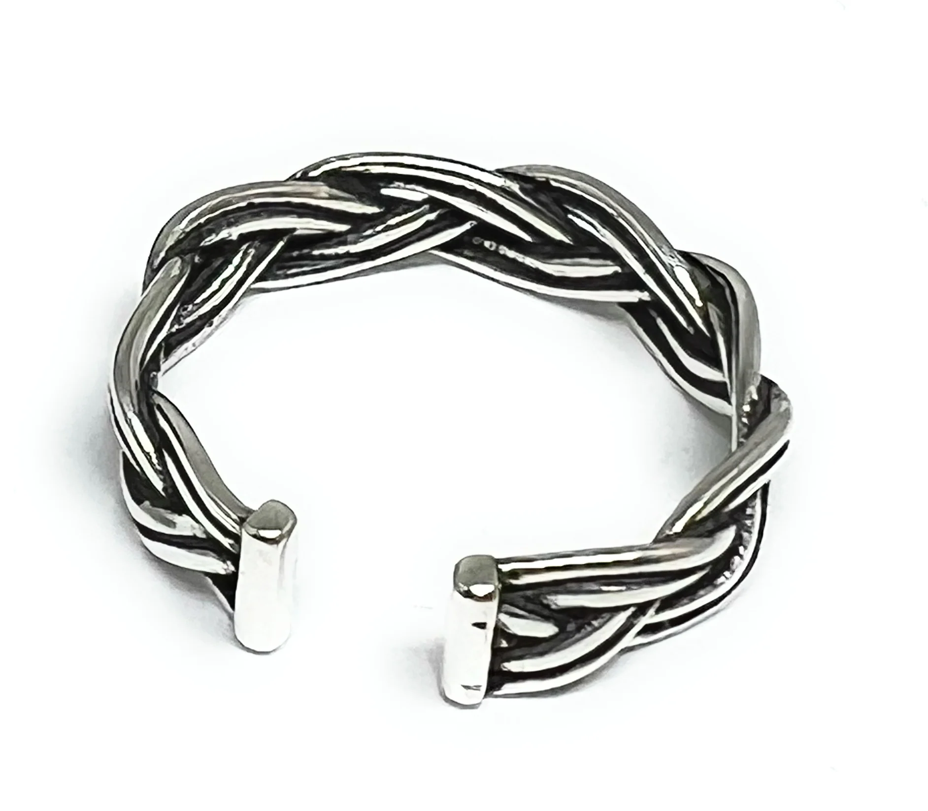 .925 Silver Twisted Band Adjustable Ring (FCS 21) - Image 3