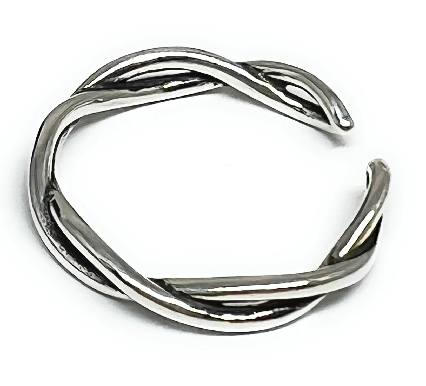 .925 Silver Twisted Band Adjustable Ring (FCS 22) - Image 2