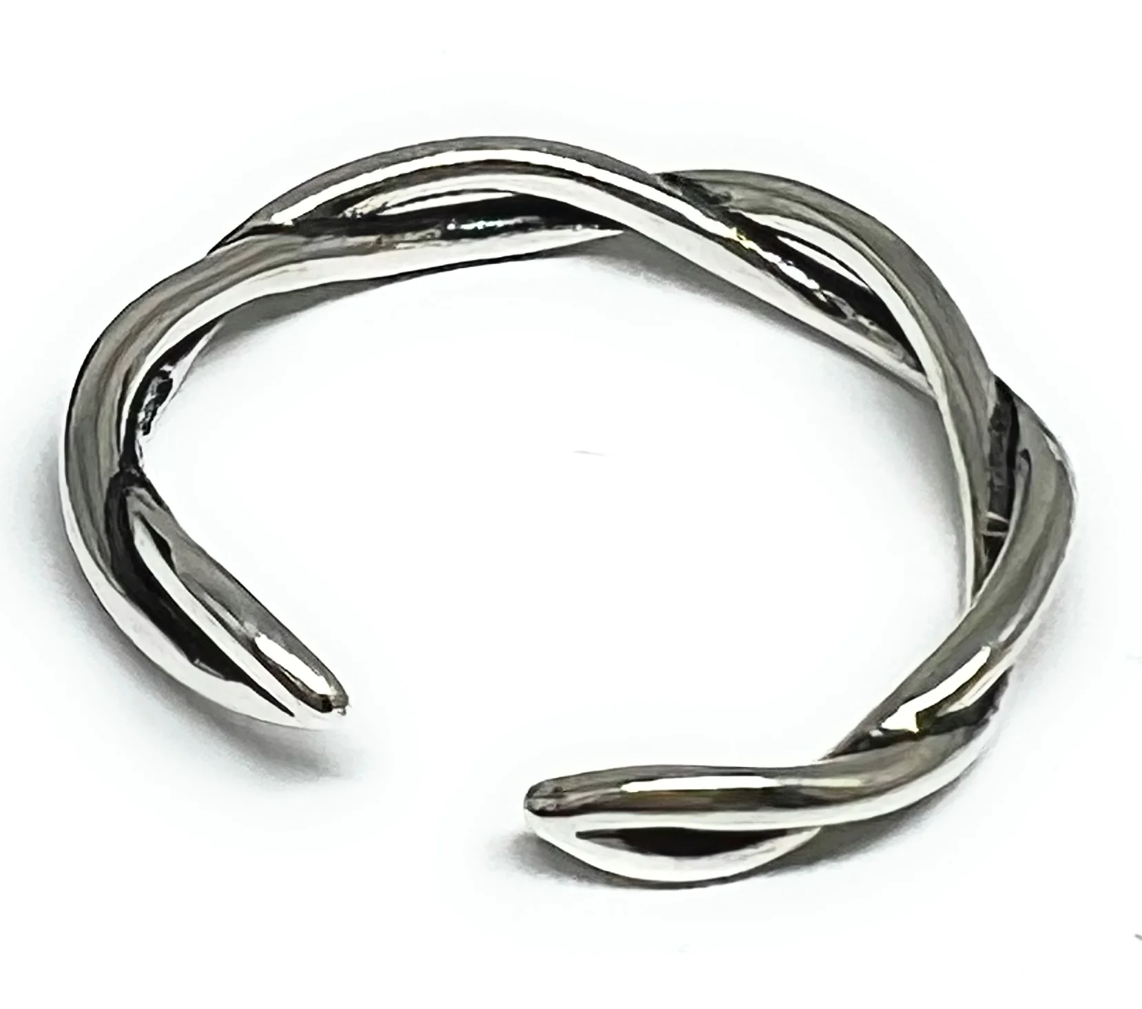 .925 Silver Twisted Band Adjustable Ring (FCS 22) - Image 3