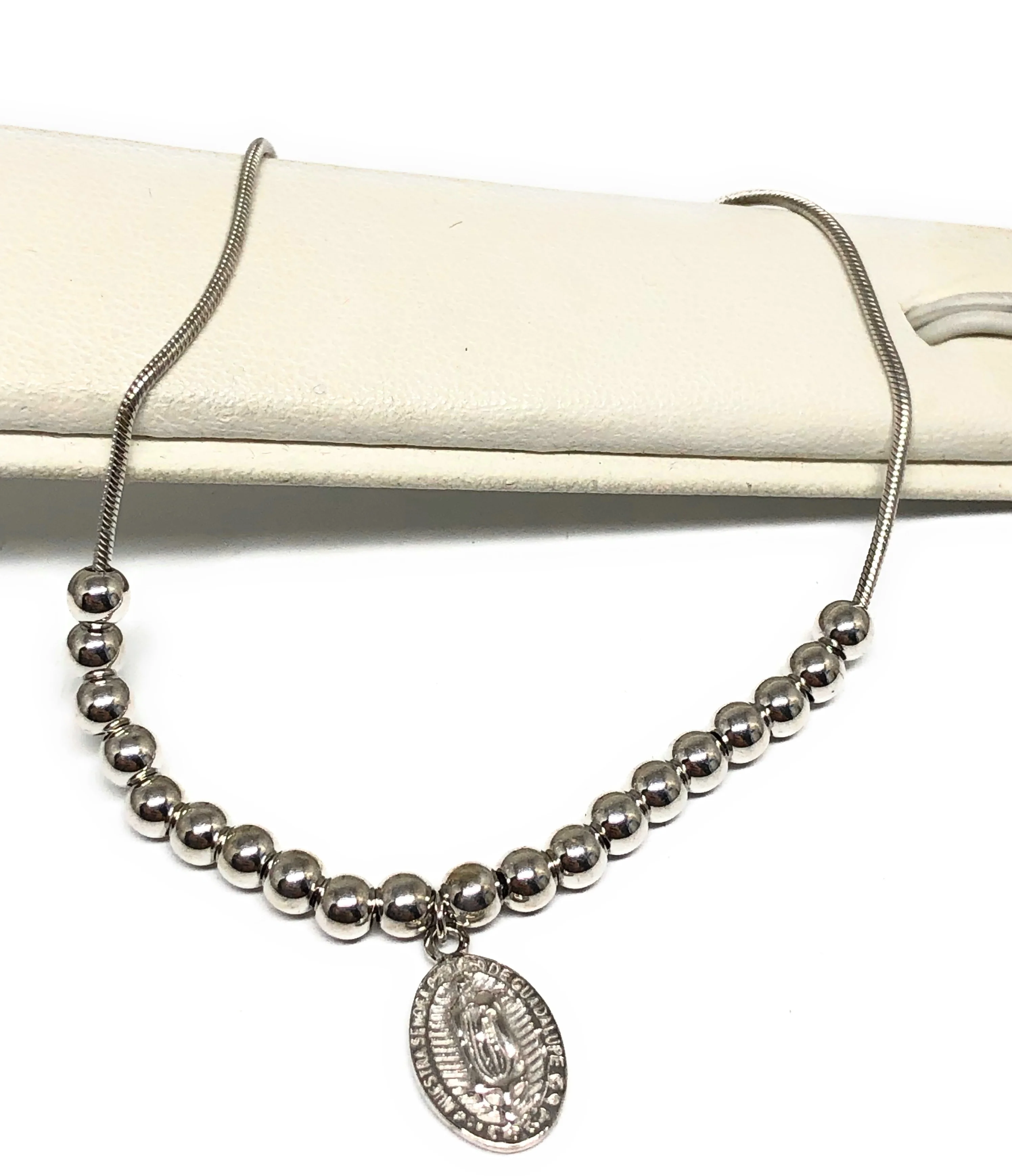 .925 Silver Virrgin Marry Adjustable Braccelet 8 inch - Image 3
