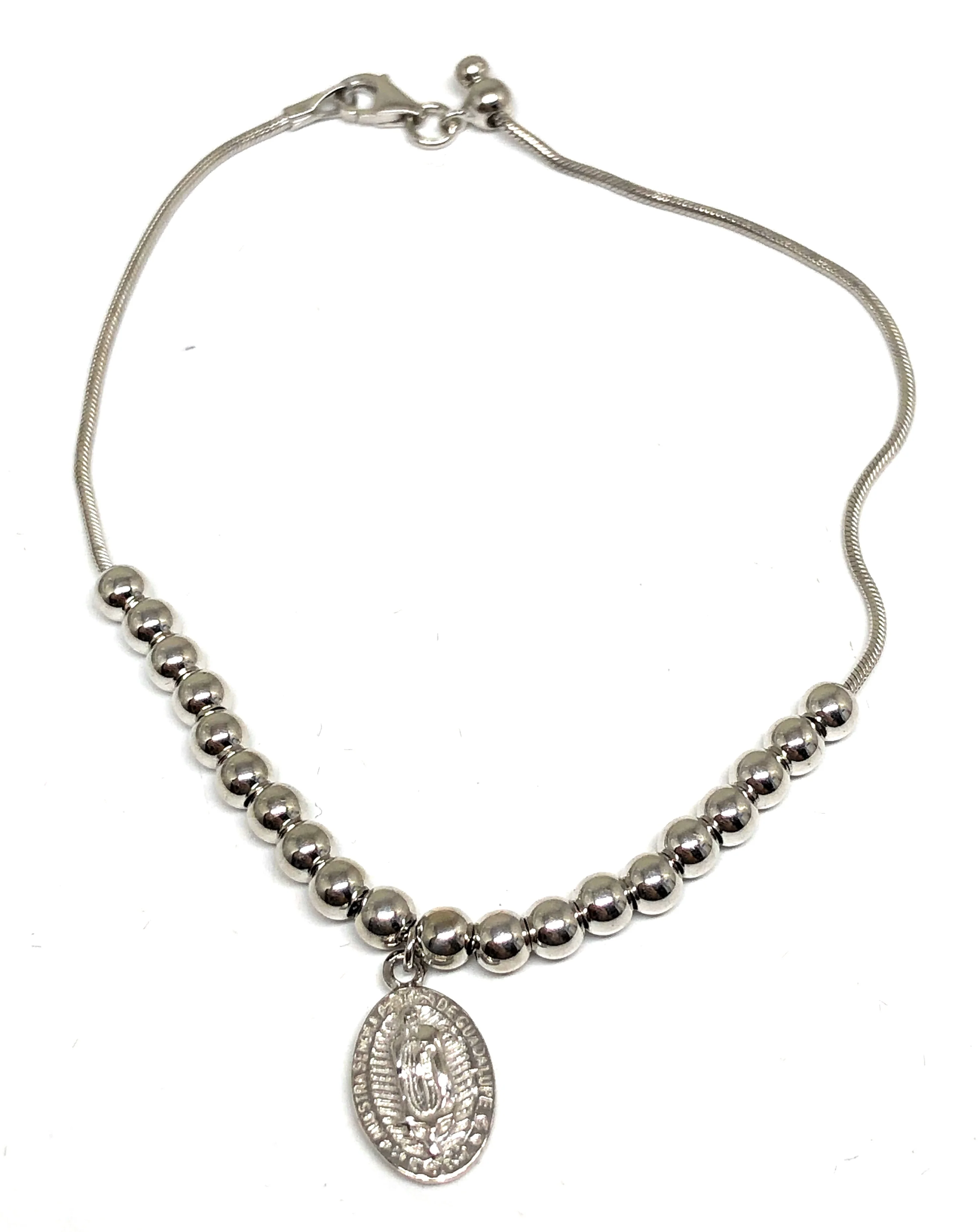 .925 Silver Virrgin Marry Adjustable Braccelet 8 inch - Image 4