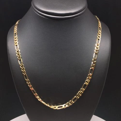 Gold Plated 18, 24-26 inch Figaro Chain 3-5mm - Image 6