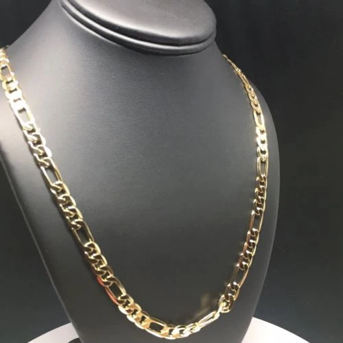 Gold Plated 26" Figaro Chain 7mm / Cadena Figaro 26" Oro Laminado 7mm - Image 6