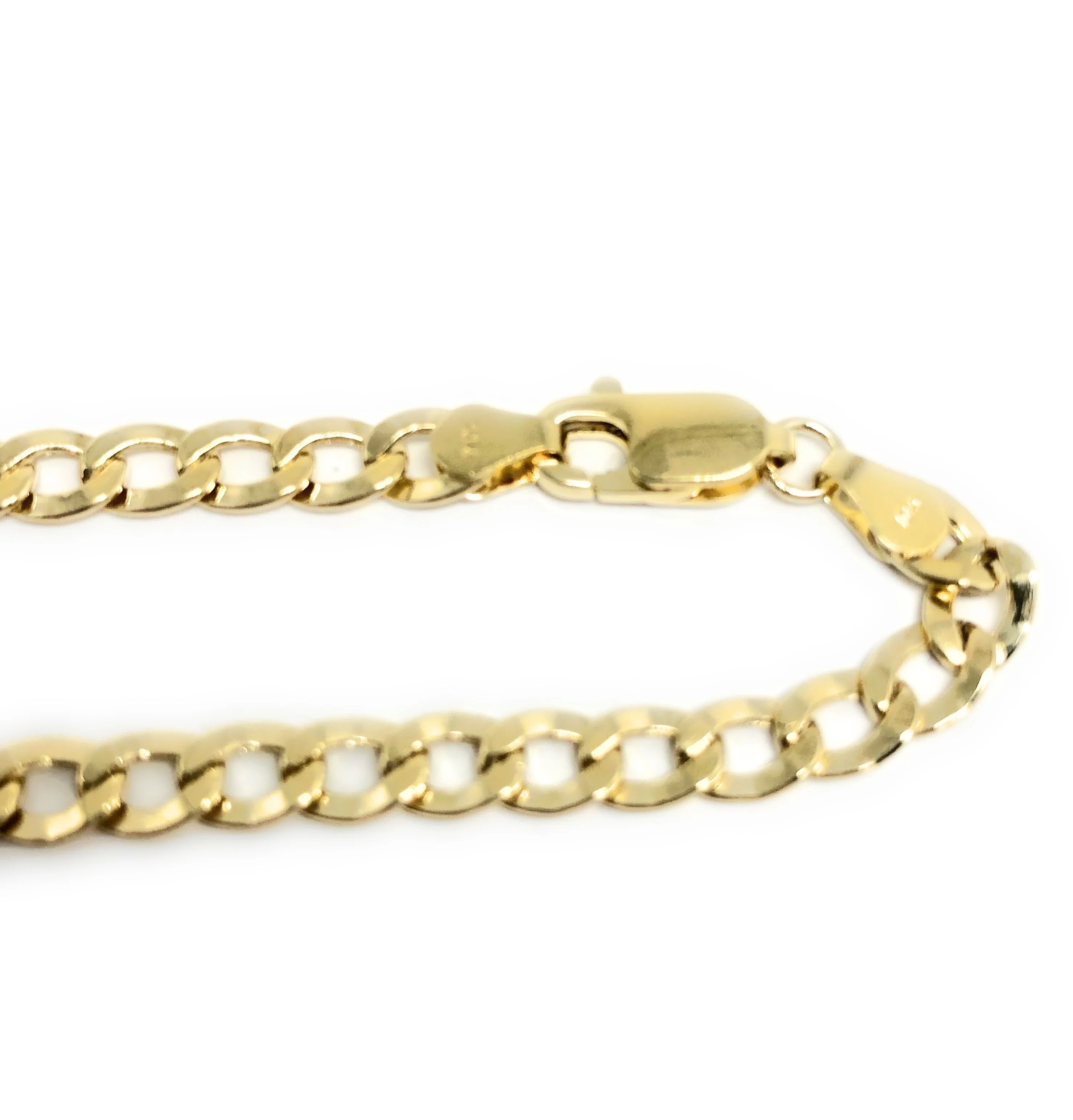 10k Solid Gold Yellow Cuban CURB Link Brracelet 7-8 inch 3.5mm Width - Image 6