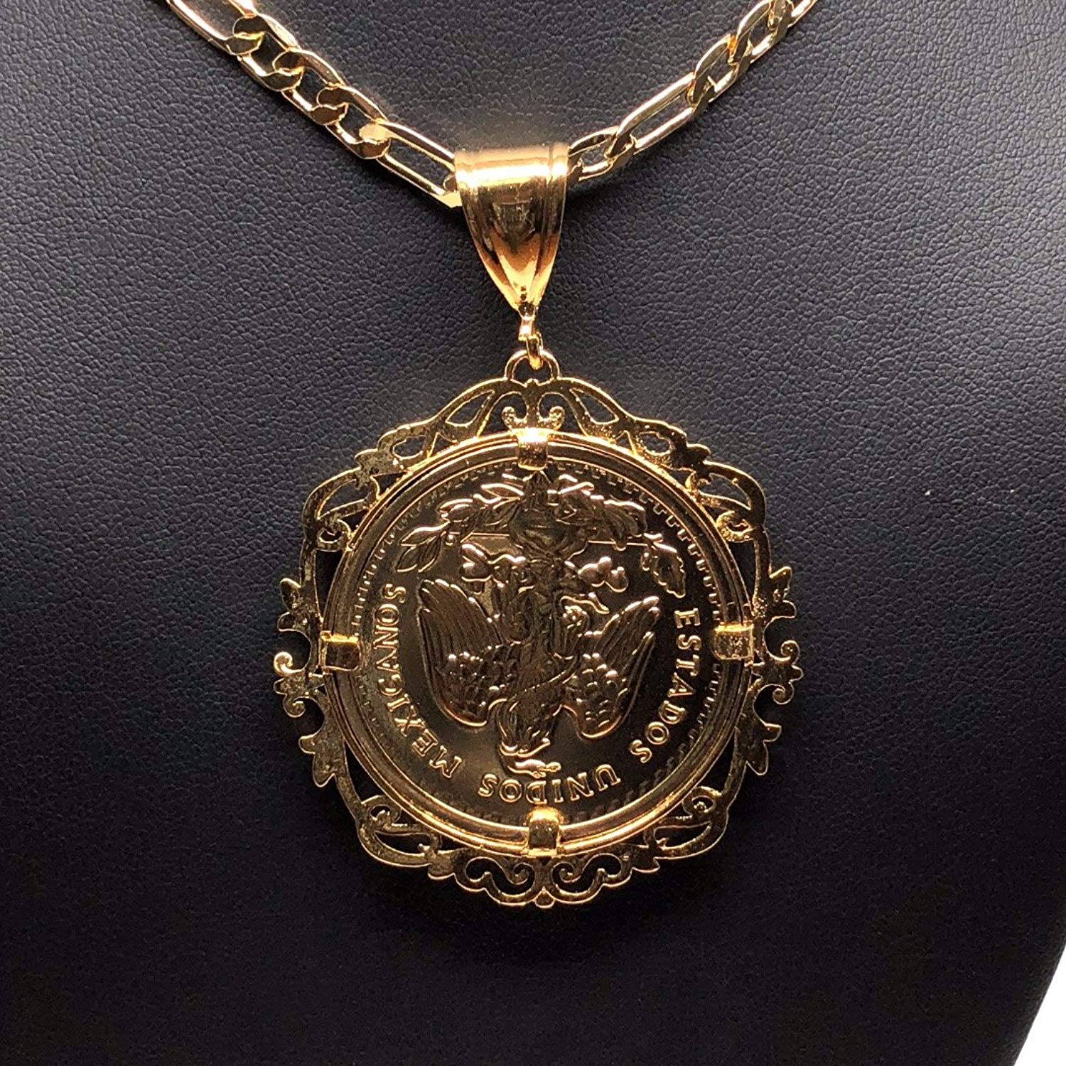Gold Plated Jewelry Gold Plated Mexican Coin Mexican Centenario Mexicano Replica de Oro Laminado Con Cadena de 26" - Image 5