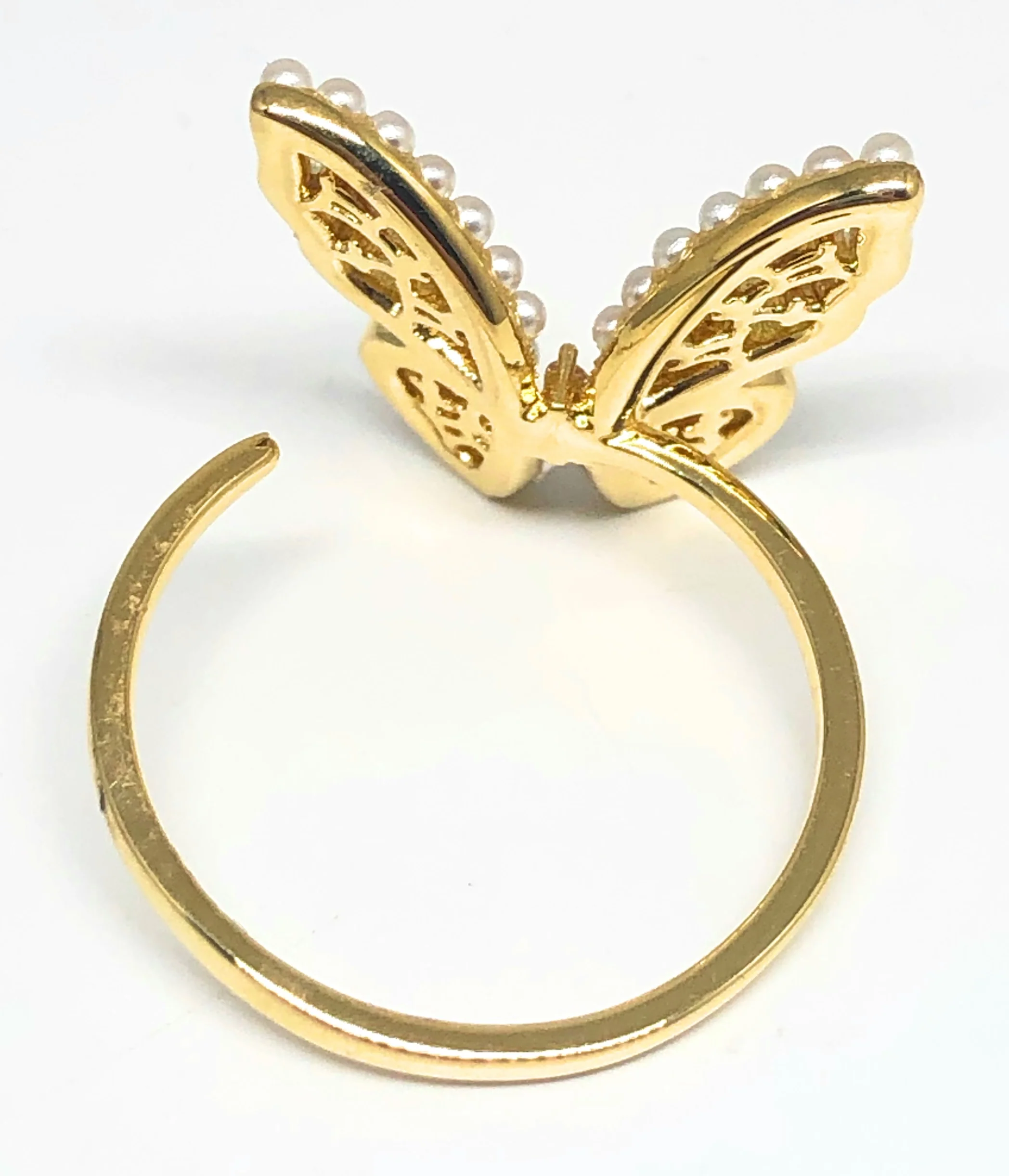 Gold Plated Adjustable Butterfly Ring Sizes 6-12 Anillo - Image 3