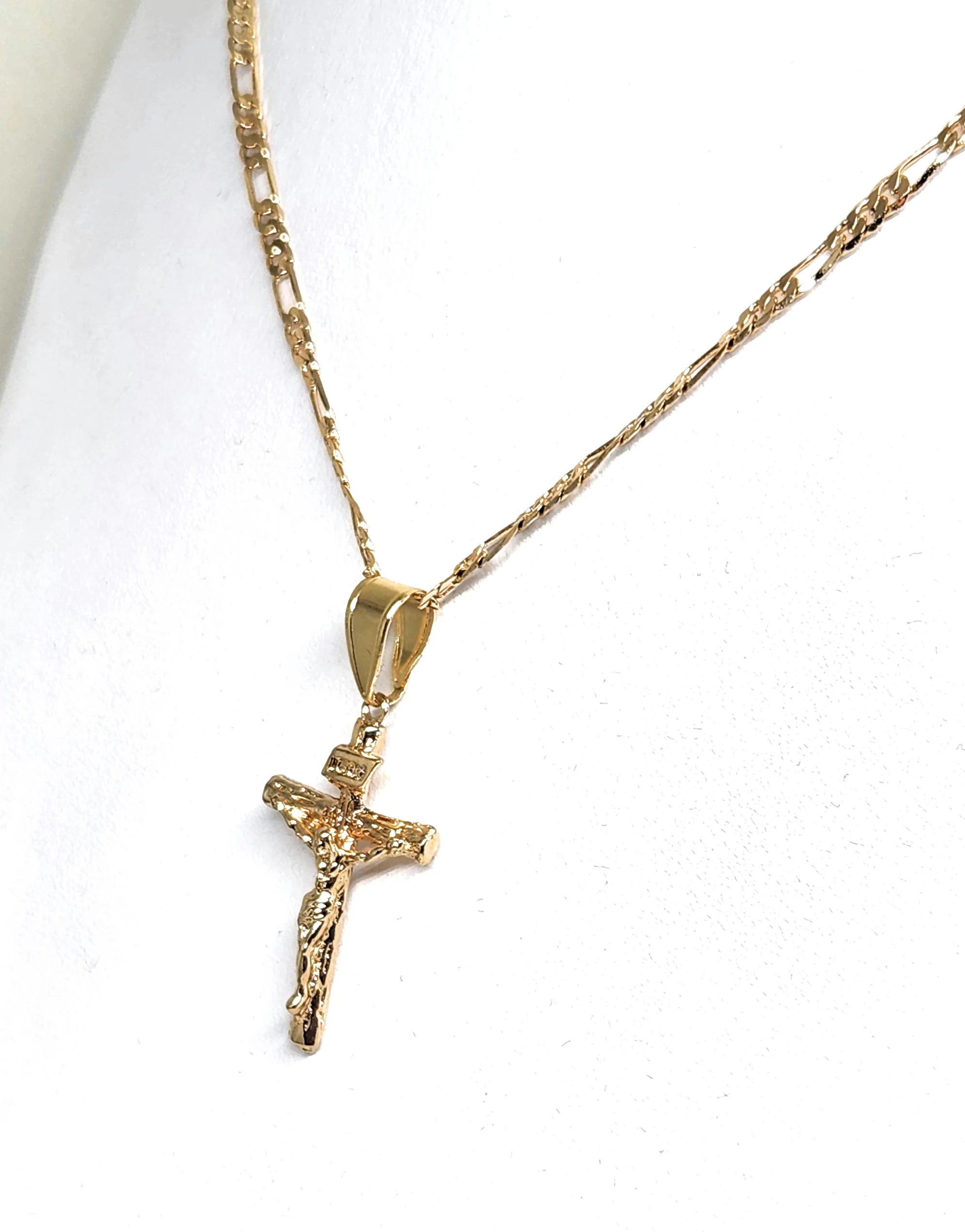 Gold Plated Classic Cross Jesus Crucifix 24" Chain Cruz Crucifijo 24" - Image 5