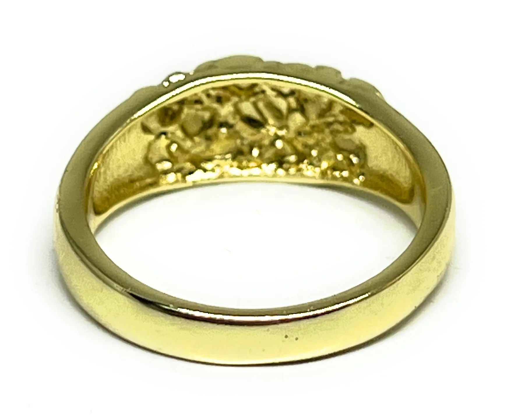 GOLD PLATED CLASSIC SMALL NUGGET RING ANILLO 6.8mm Width - Image 4