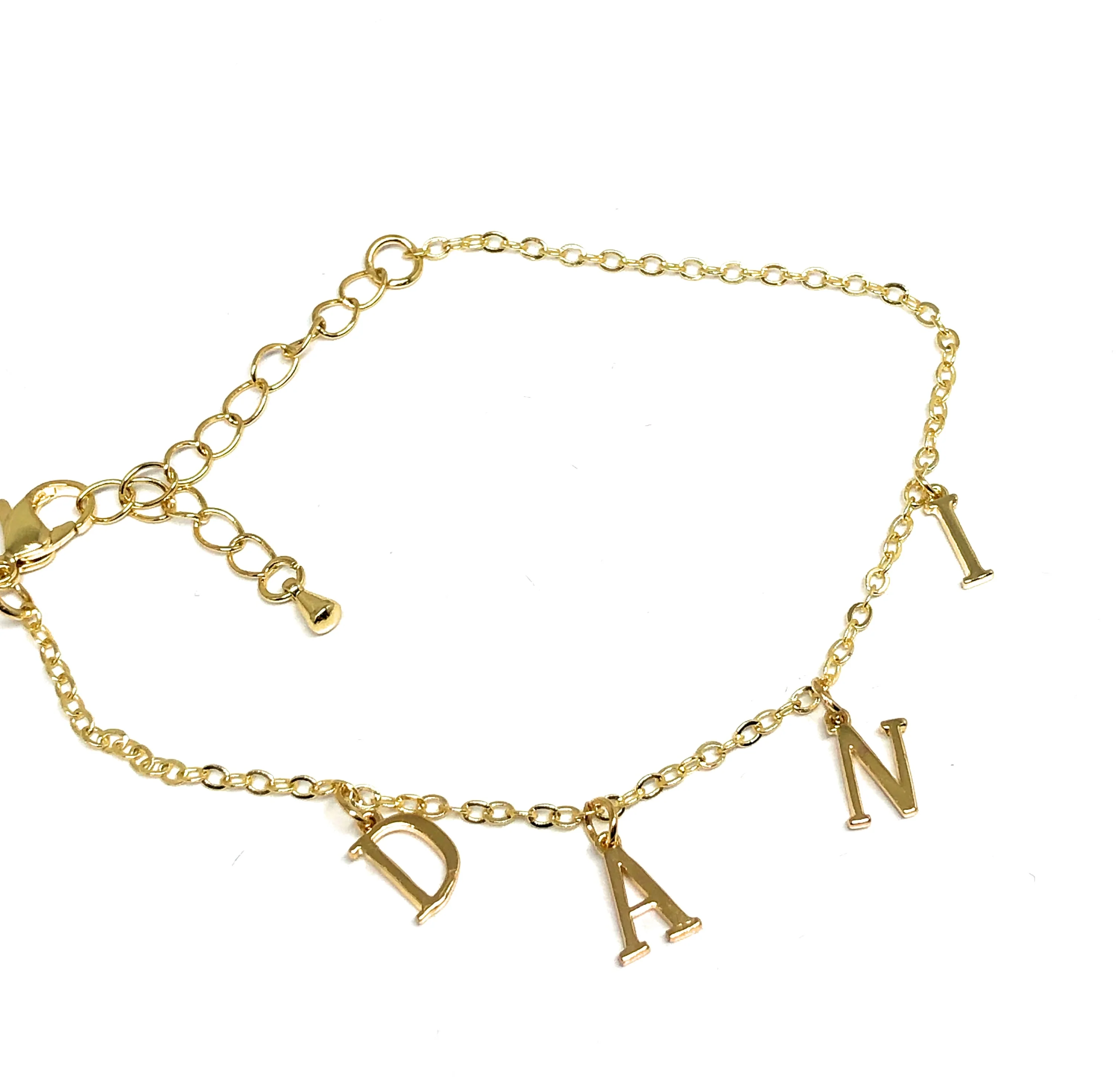 Gold Plated CUSTOMIZED Name Bracelet Adjustable 7 - 9 INCH - Image 4
