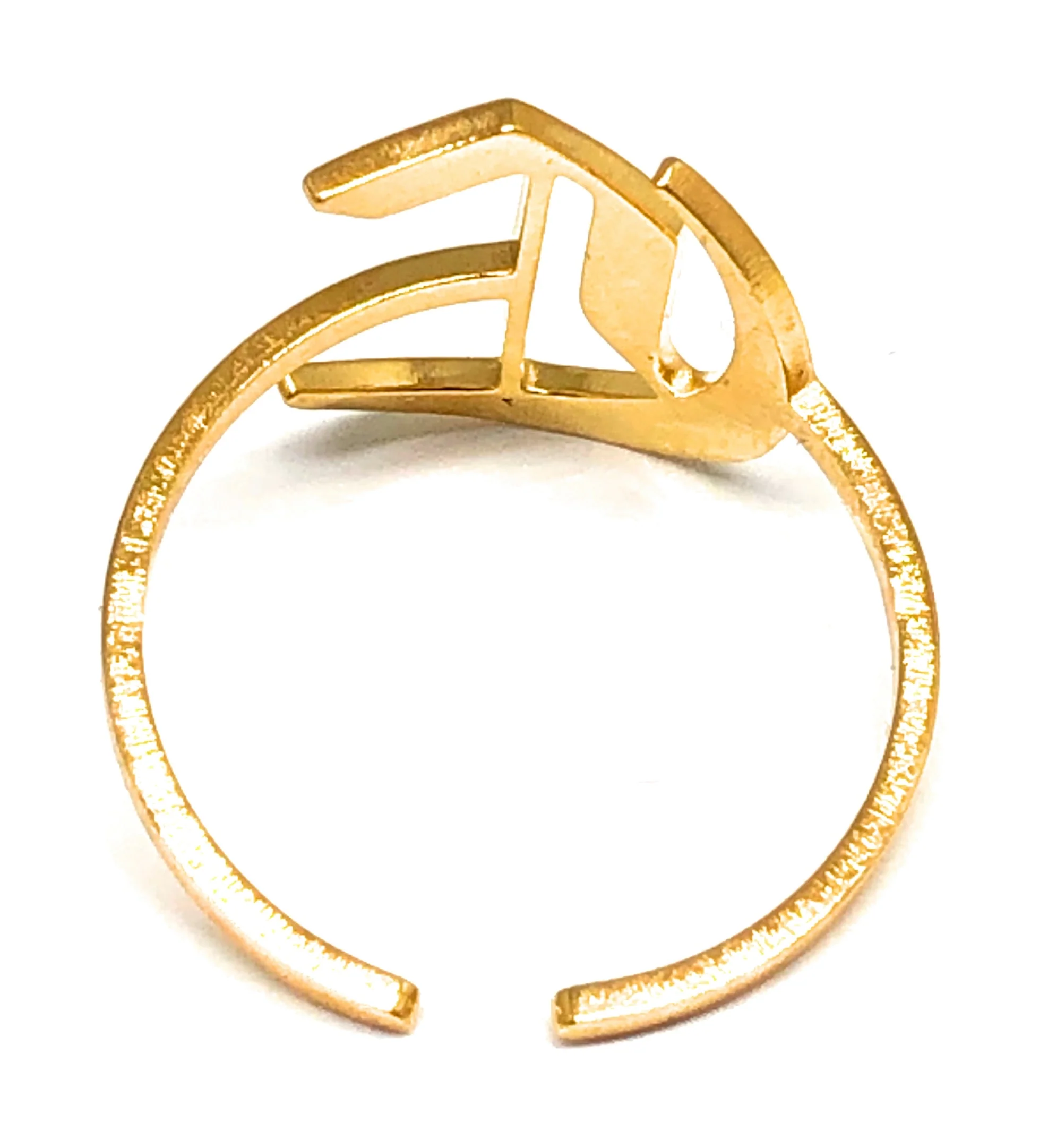 Gold Plated CUSTOMIZED OLD ENGLISH Initial Letter Ring Anillo Adjustable sizes 7-12 - Image 3