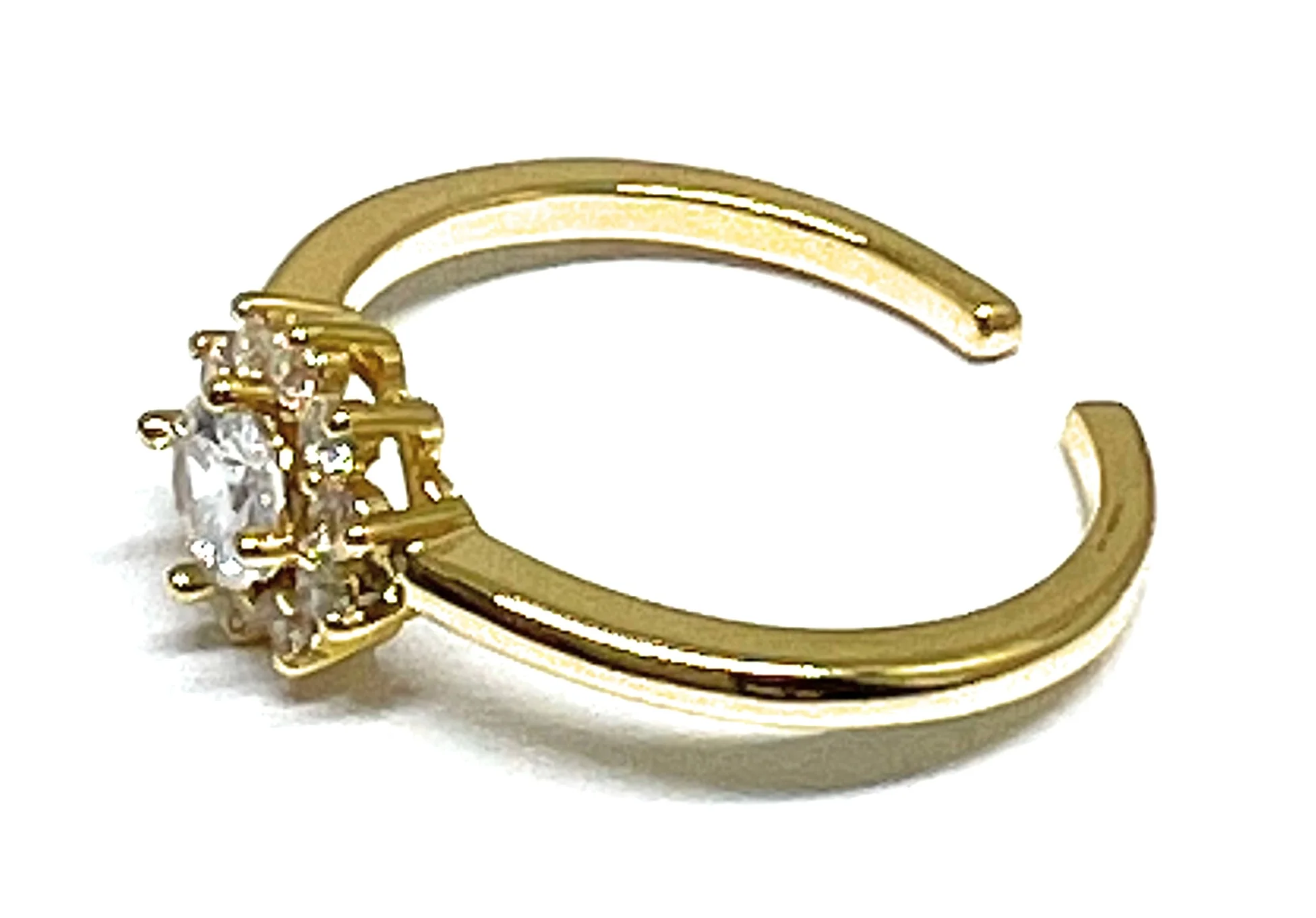 Gold Plated CZ Adjustable Ring Anillo (Sizes 6-12) - Image 2