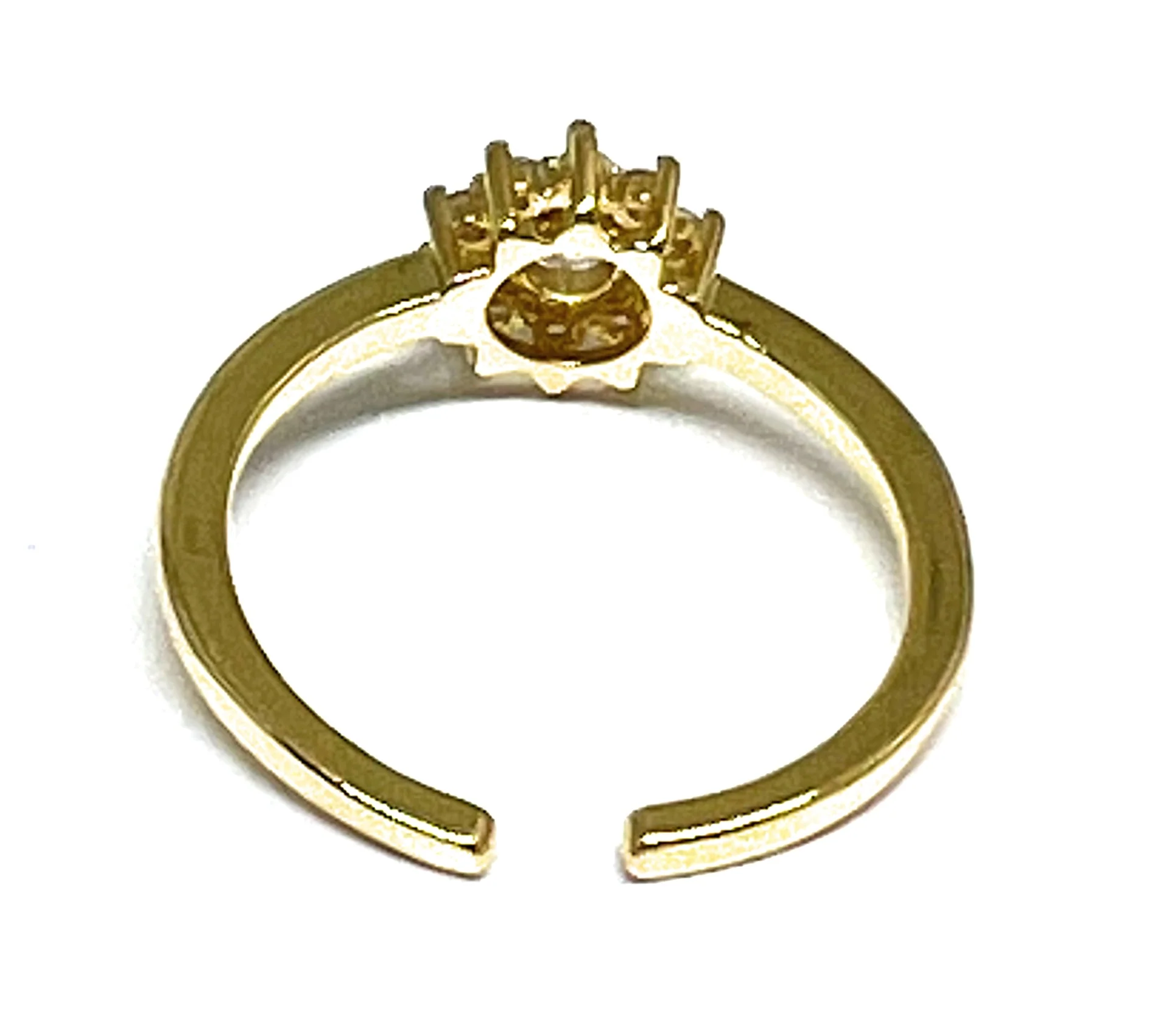 Gold Plated CZ Adjustable Ring Anillo (Sizes 6-12) - Image 3