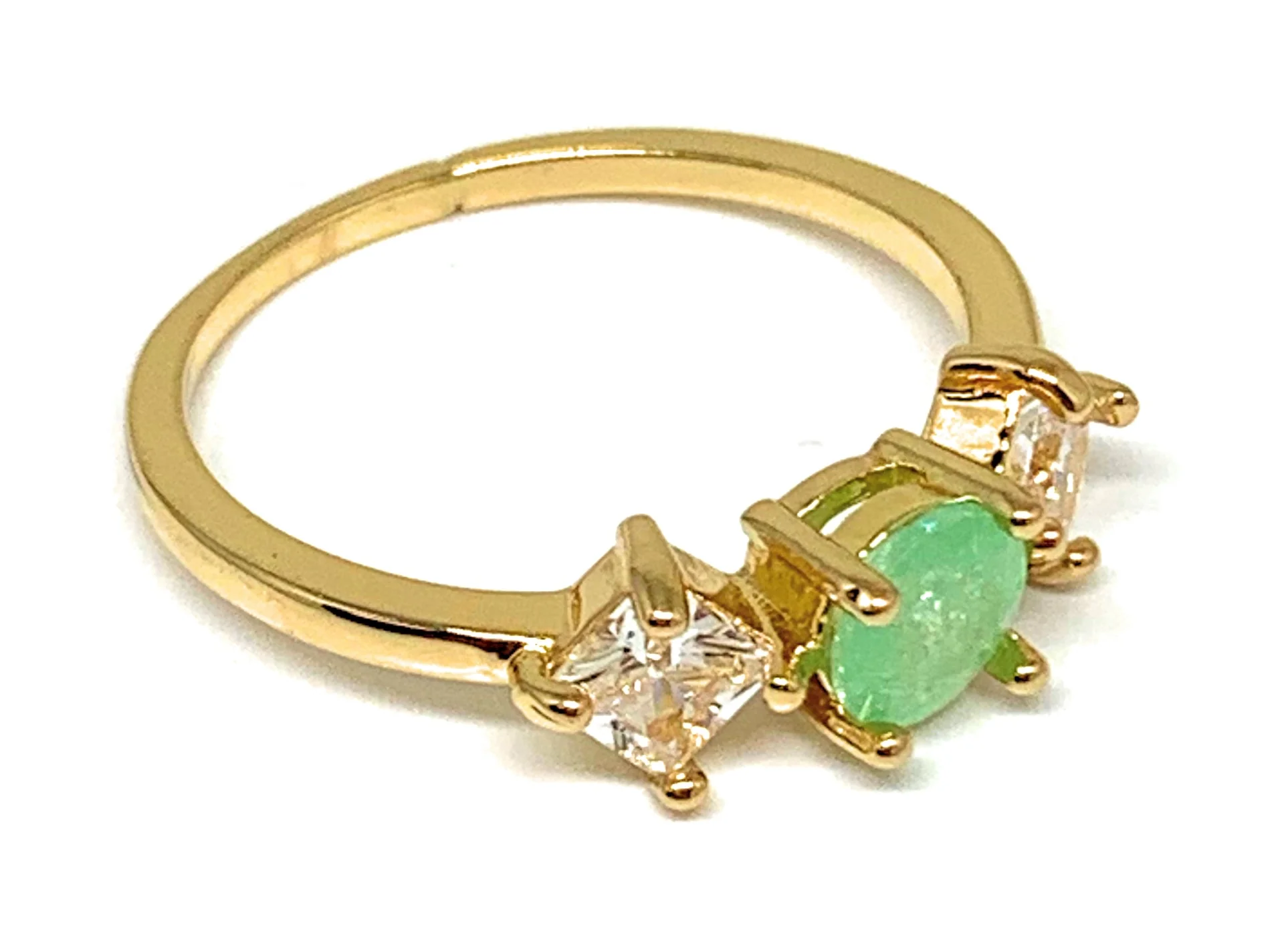 Gold Plated Dainty CZ Band Ring Anillo - Image 2