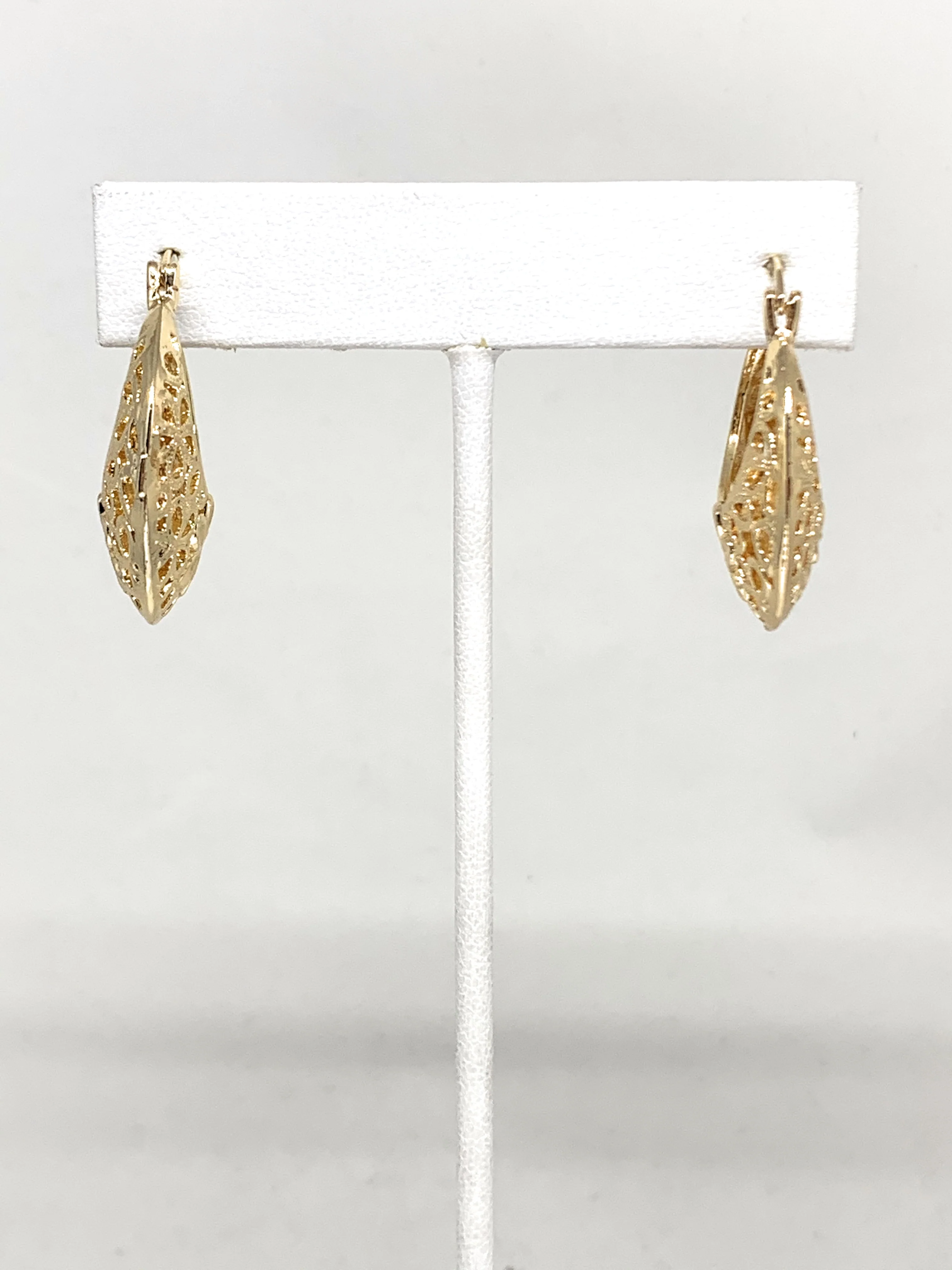 Gold Plated Filigrana Flower Basket Earrings Aretes Canasta Oro laminado - Image 6