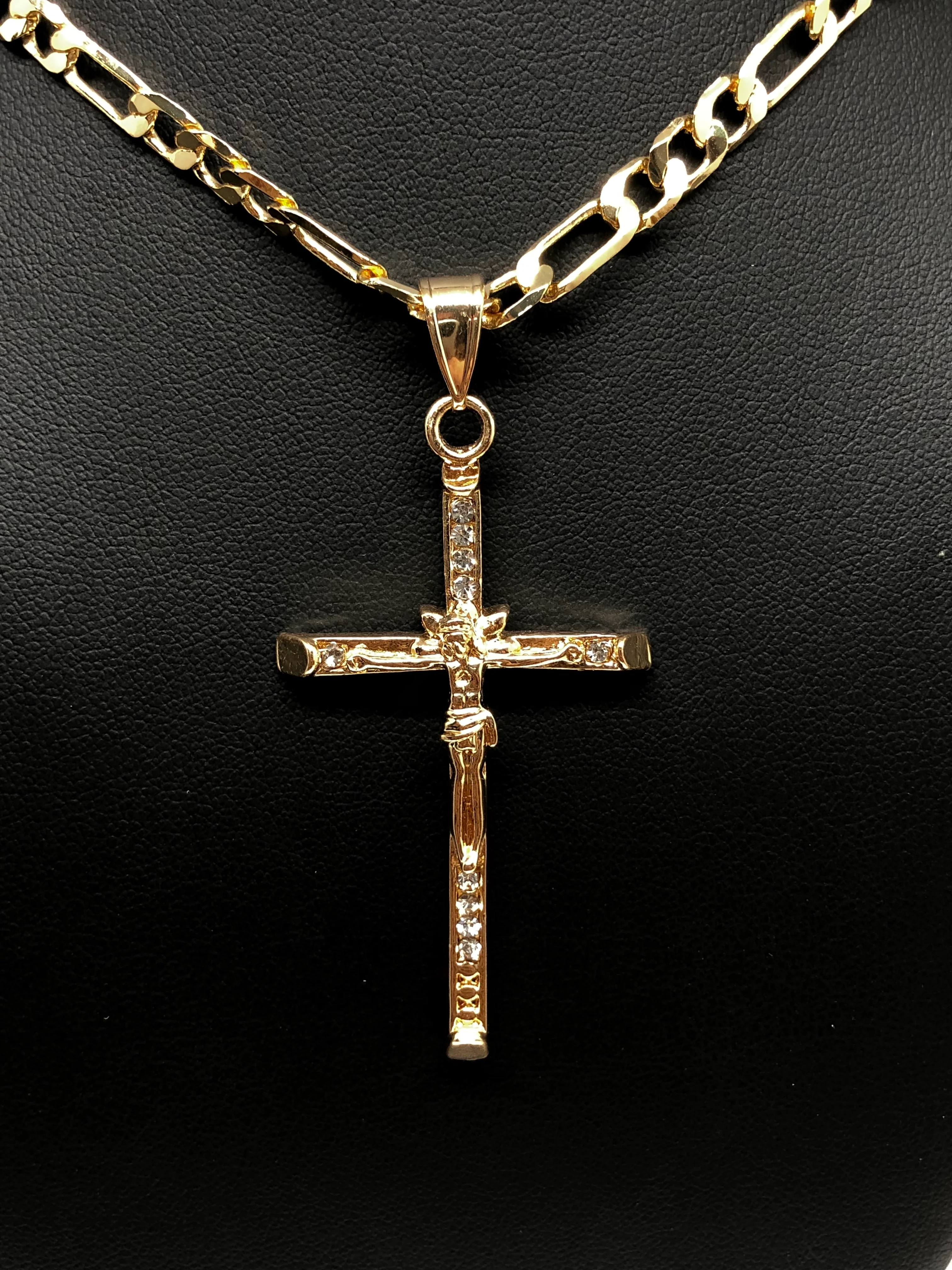 Gold Plated Jesus Cross Crucifix 26" Chain / Jesus Cruz Crucifijo Cadena Oro Lamindo 26" - Image 5
