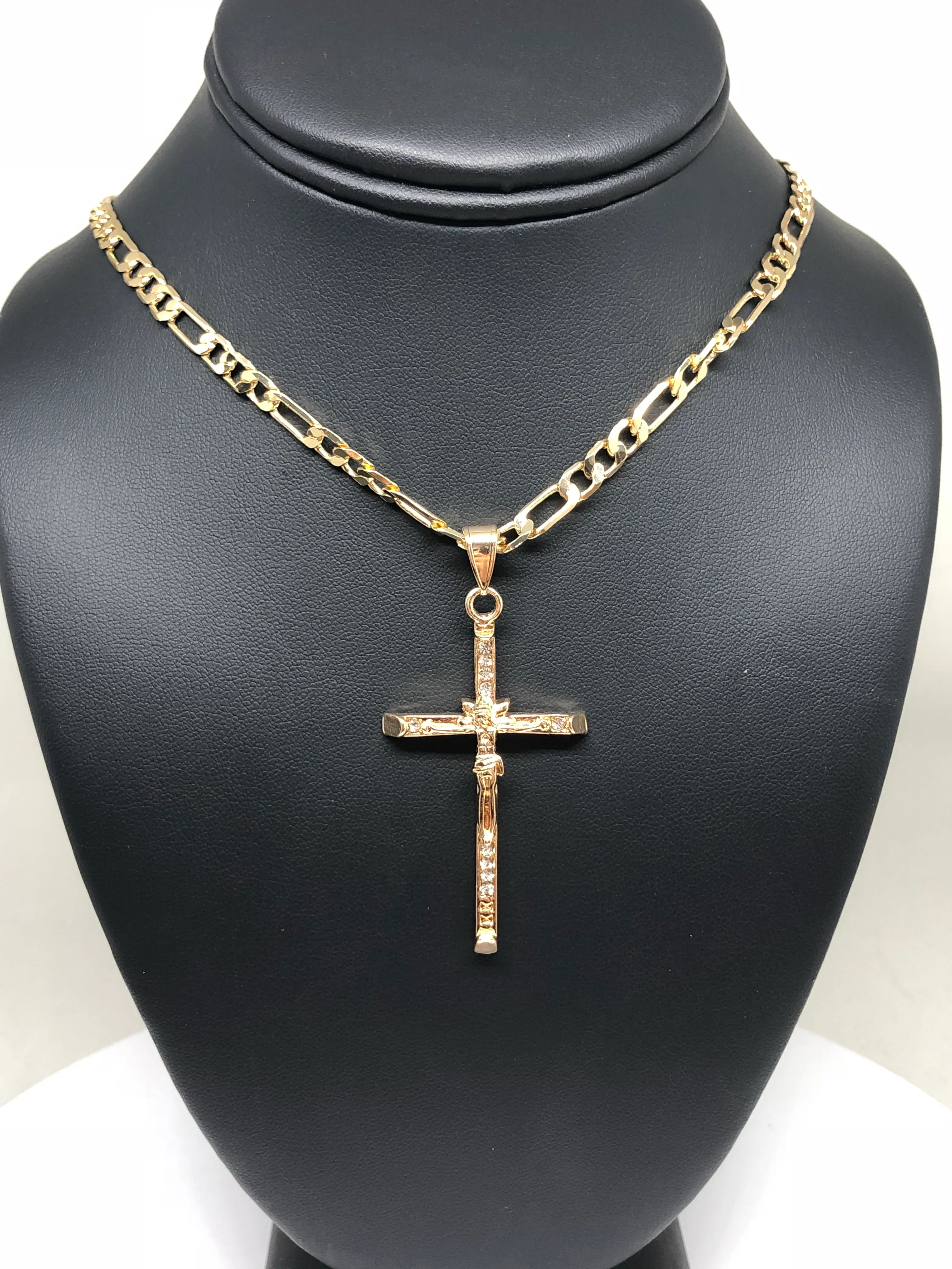 Gold Plated Jesus Cross Crucifix 26" Chain / Jesus Cruz Crucifijo Cadena Oro Lamindo 26" - Image 9