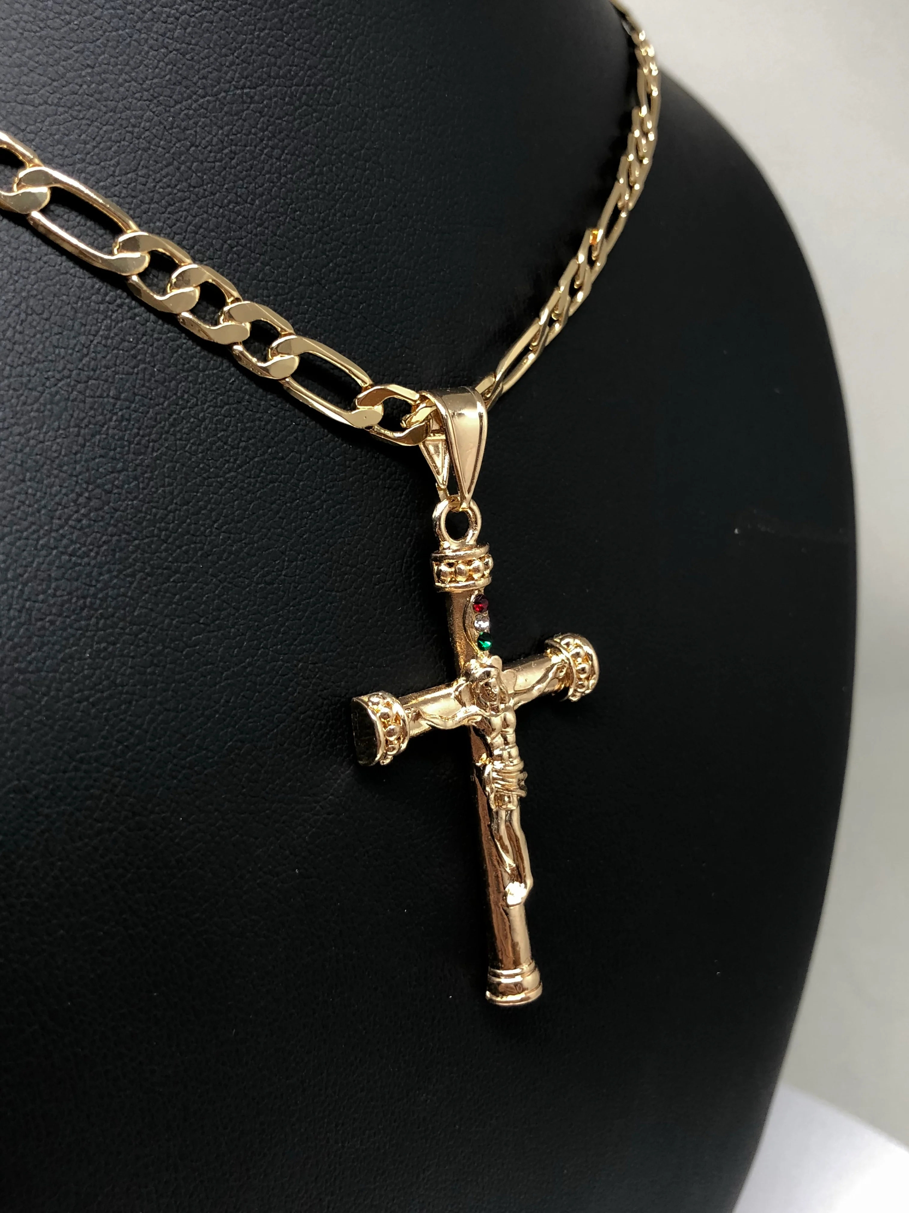 Gold Plated Jesus Cross Crucifix 26" Chain / Jesus Cruz Crucifijo Cadena Oro Lamindo 26" - Image 10