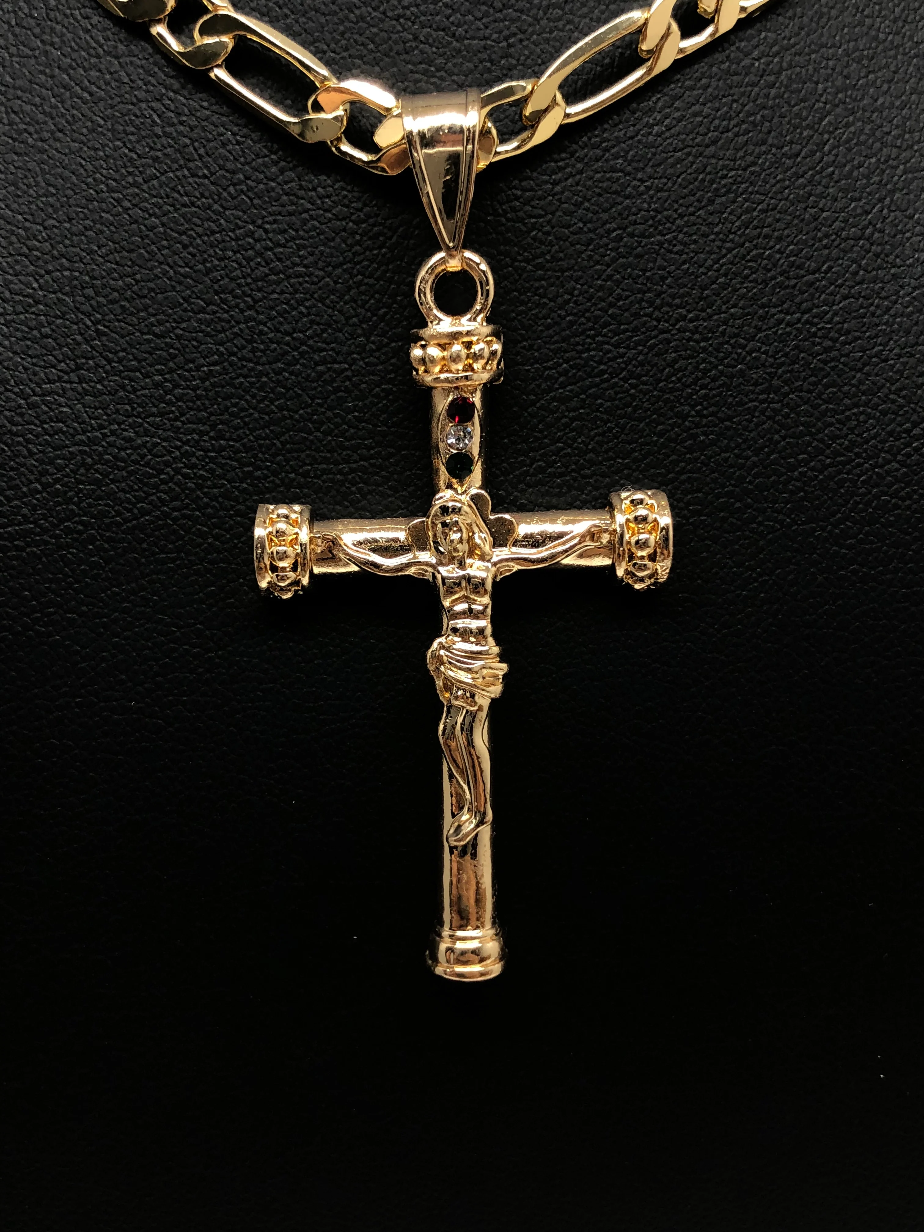 Gold Plated Jesus Cross Crucifix 26" Chain / Jesus Cruz Crucifijo Cadena Oro Lamindo 26" - Image 5